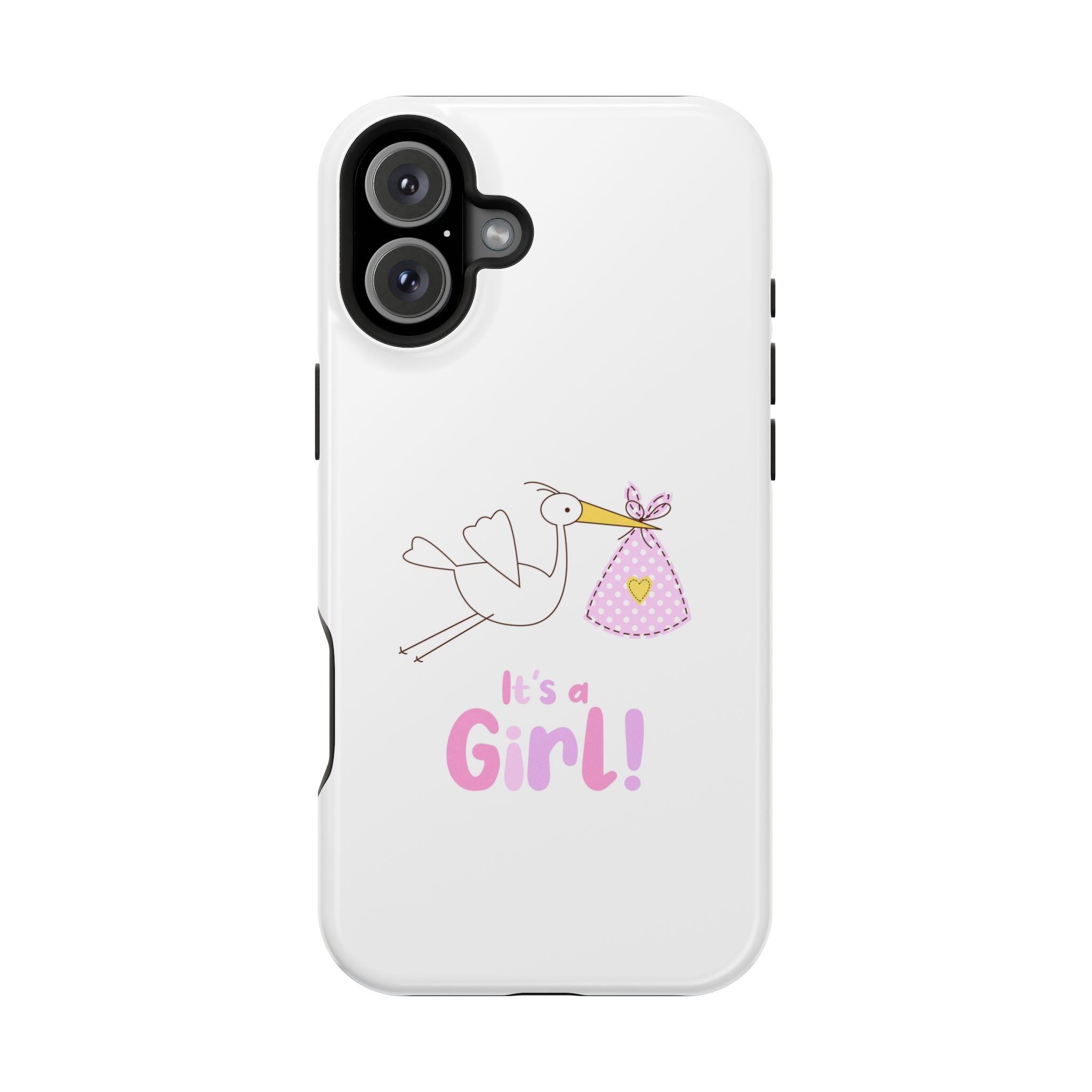 Phone Case - "It's a Girl!" Stork Baby Announcement Impact-Resistant Case