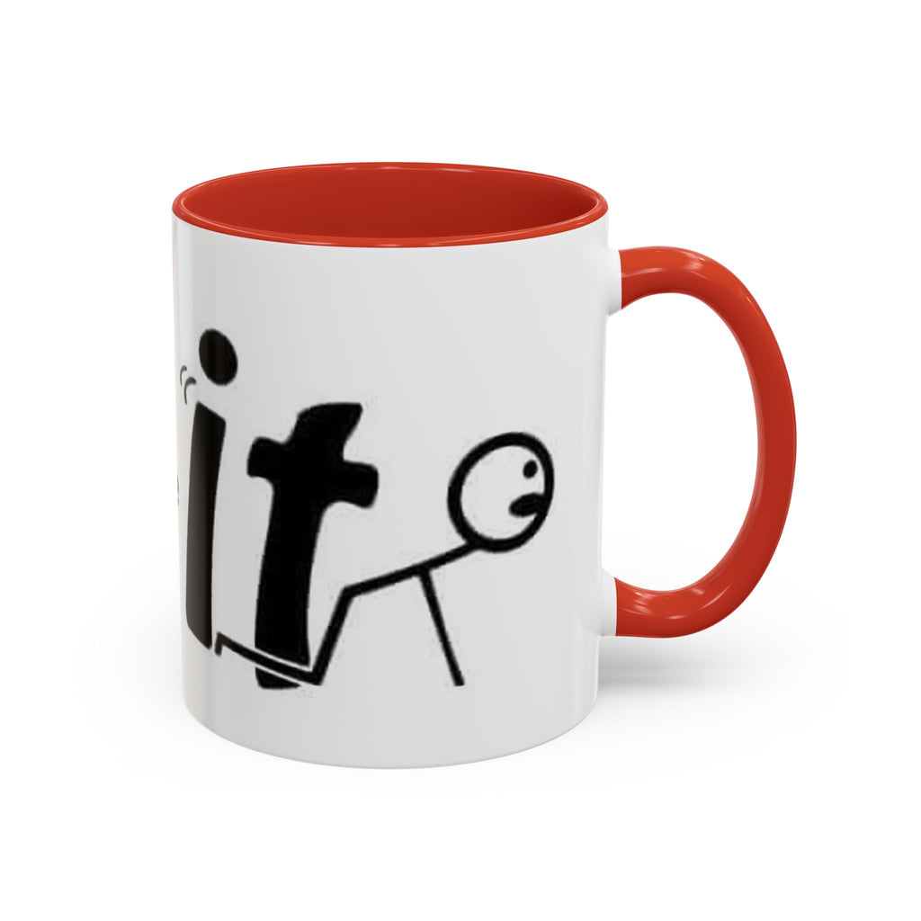 Sit Before It Mug | Funny Stick Figure Coffee Cup, Morning Routine Accent Mug