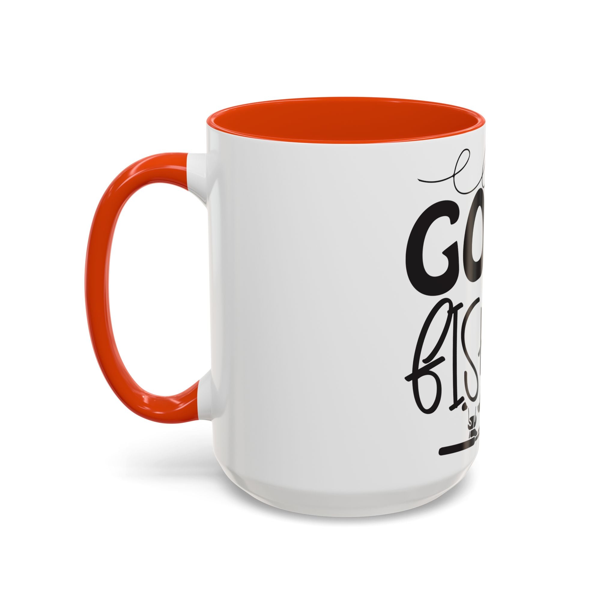 Gone Fishing mug | Fishing typography coffee mug, black handle and rim