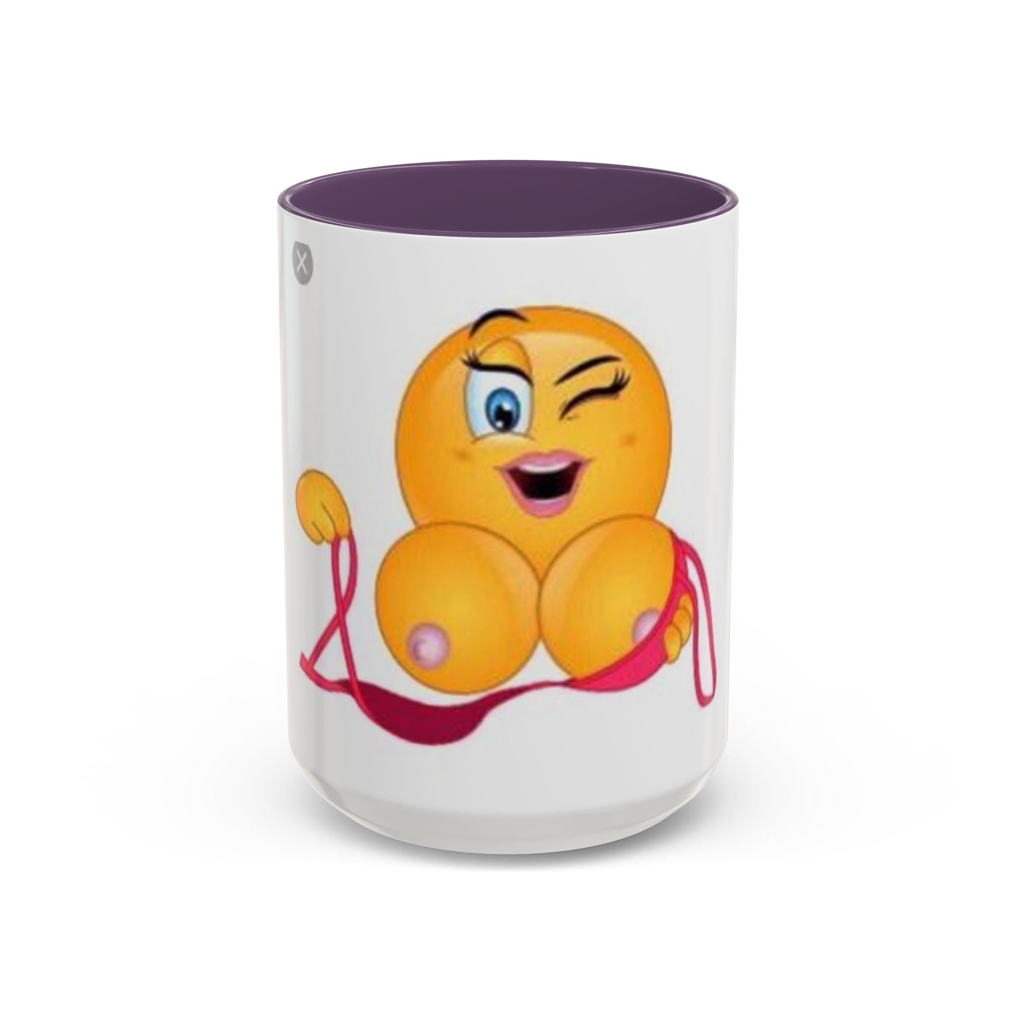 Winking Boob Emoji Mug Accent Coffee Mug | 11oz 15oz