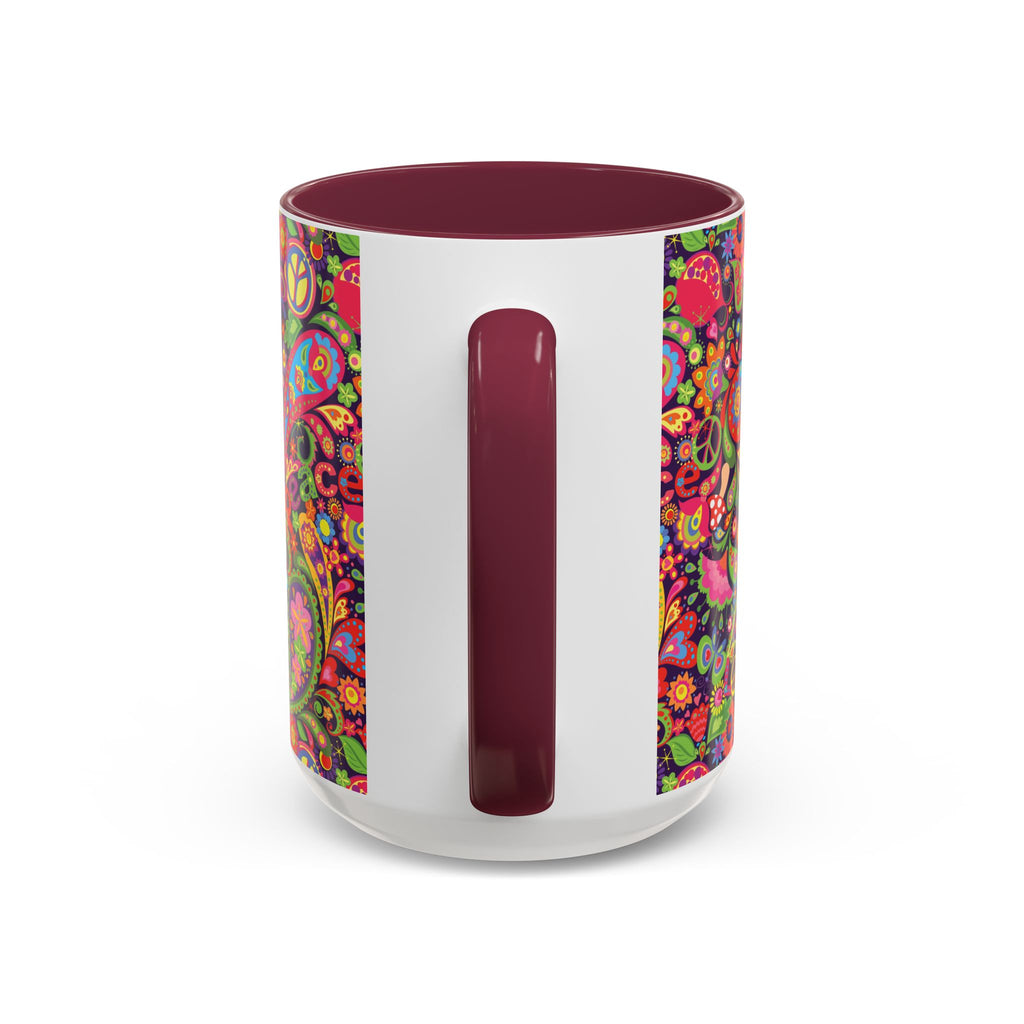 Psychedelic Paisley Peace Mug | Colorful 11oz or 15oz Ceramic