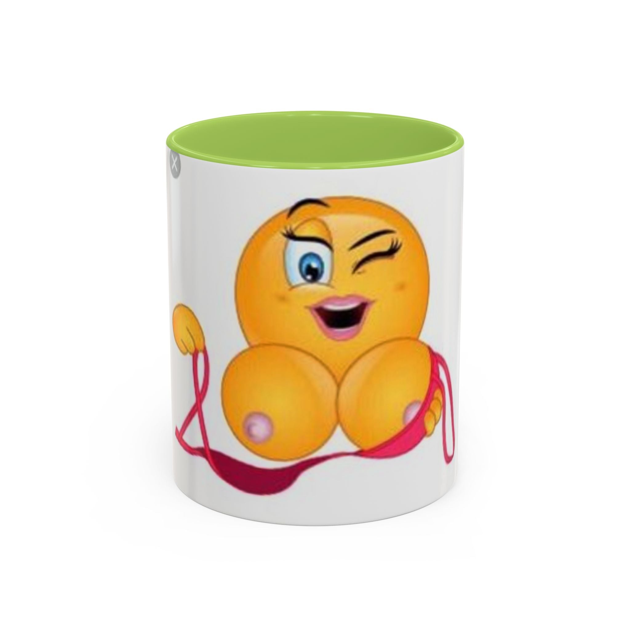 Winking Boob Emoji Mug Accent Coffee Mug | 11oz 15oz