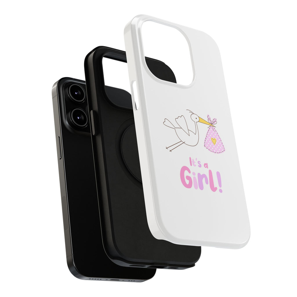 Phone Case - "It's a Girl!" Stork Baby Announcement Impact-Resistant Case