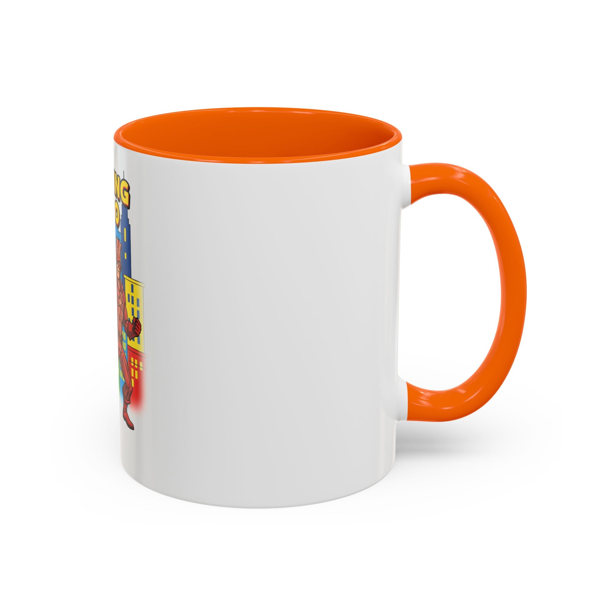Sizzling Hero Mug | Accent Coffee Mug 11oz 15oz, Superhero City Design