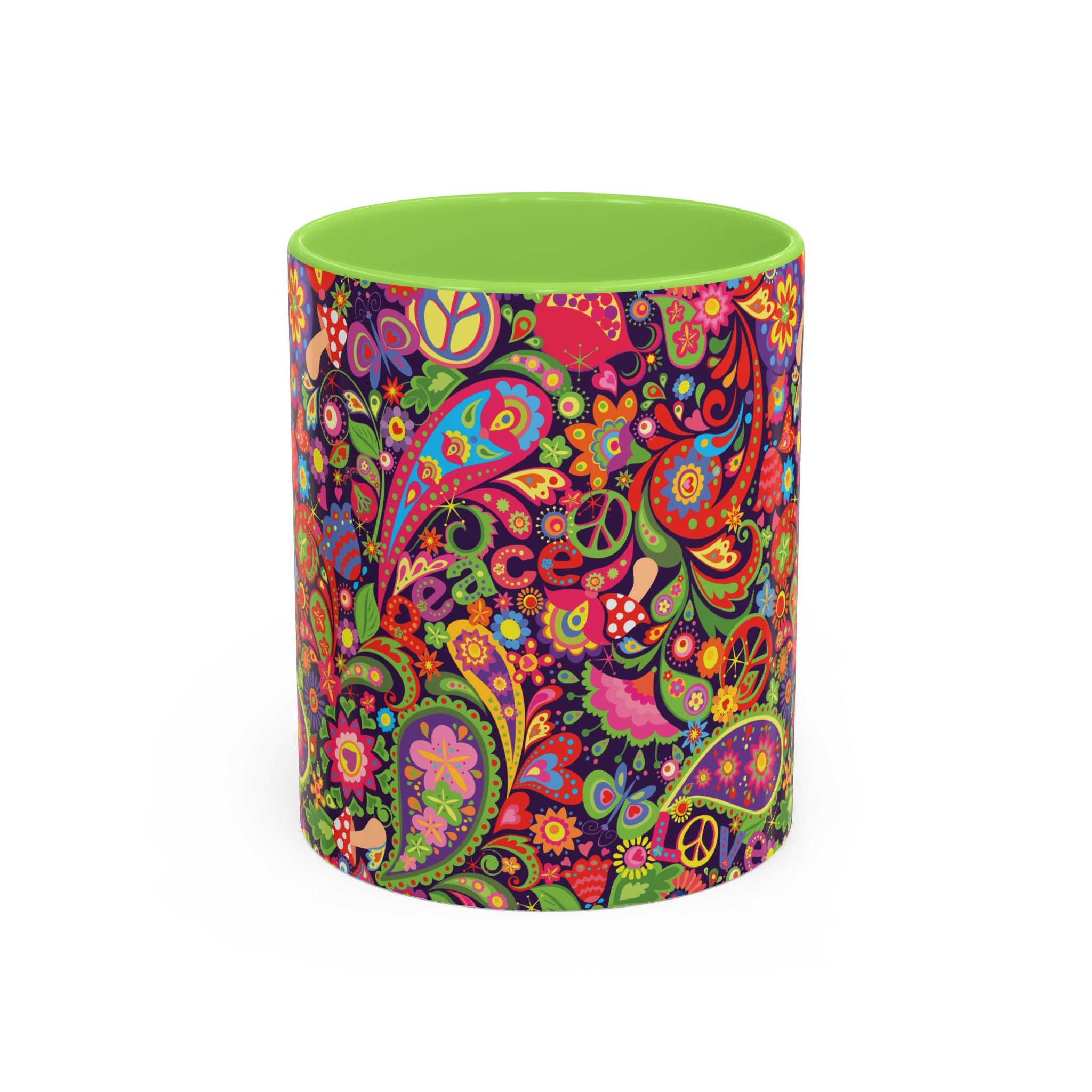 Psychedelic Paisley Peace Mug | Colorful 11oz or 15oz Ceramic