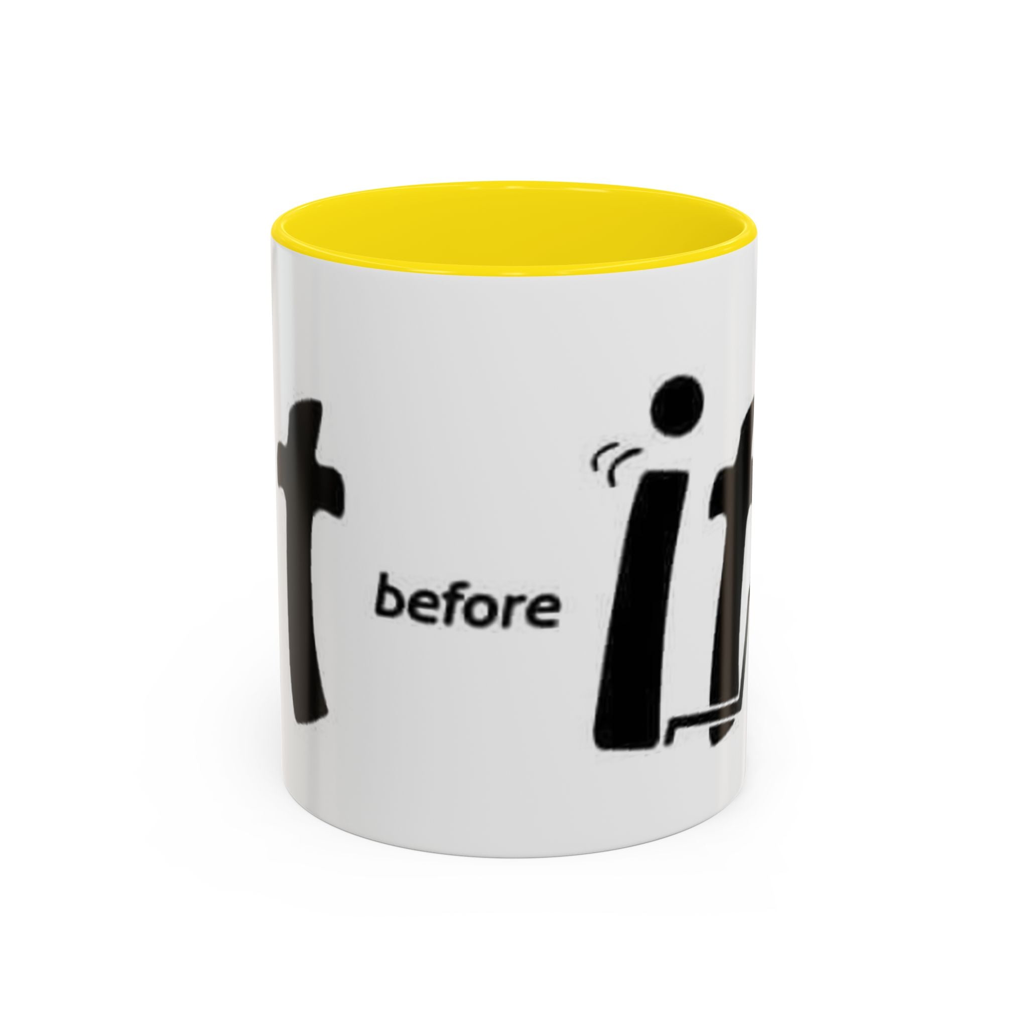 Sit Before It Mug | Funny Stick Figure Coffee Cup, Morning Routine Accent Mug