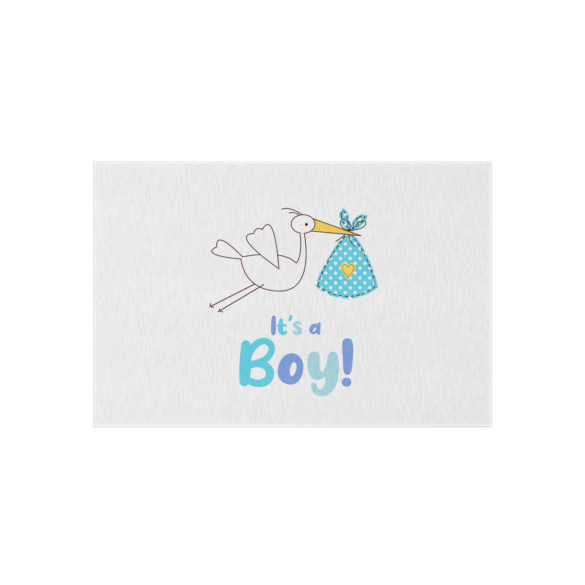 It's a Boy stork illustration Outdoor Rug | baby shower nursery decor