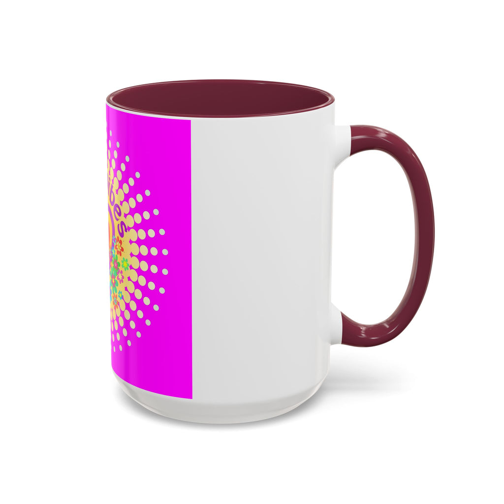 Good Vibes Peace Heart Floral Mug | Colorful 11oz 15oz Ceramic