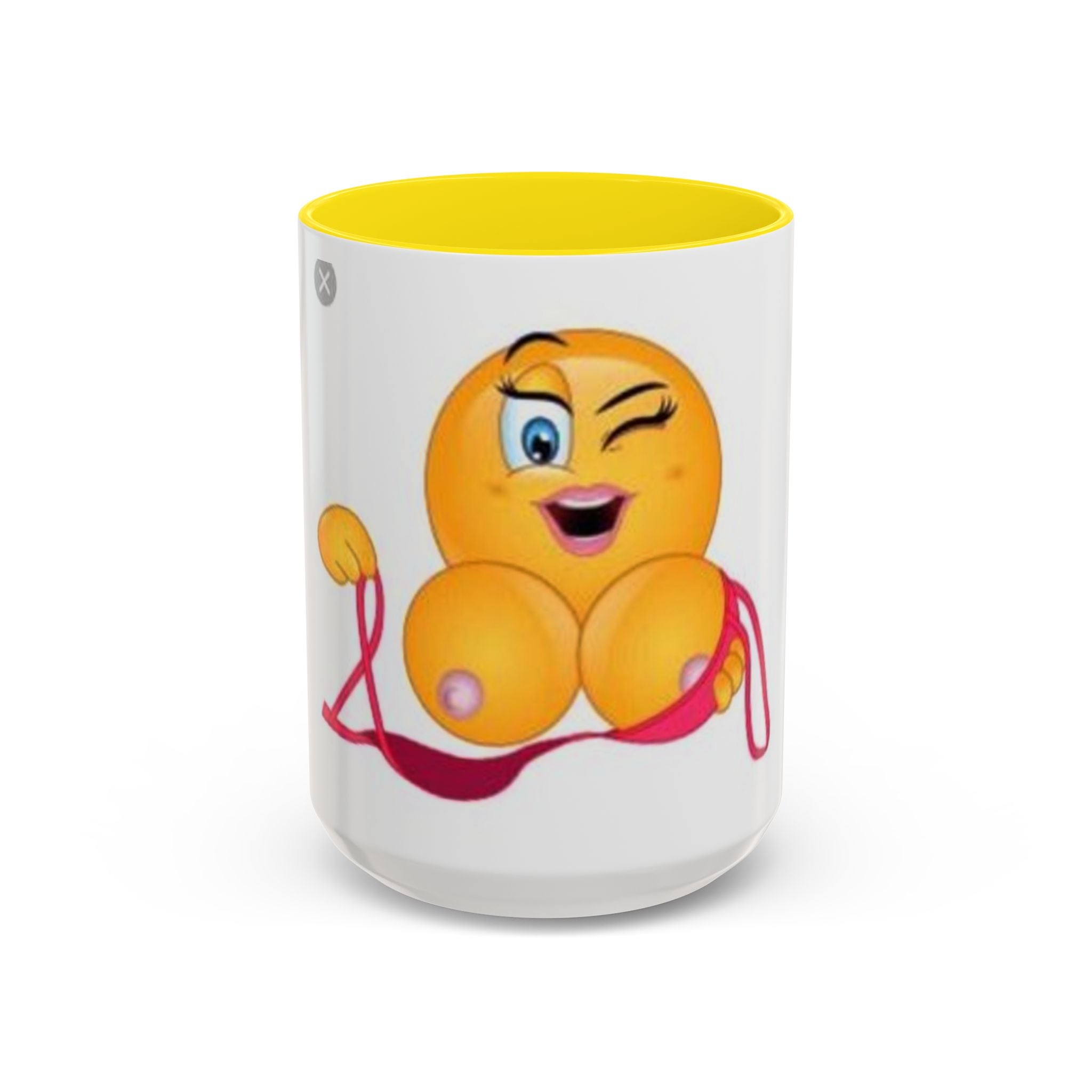 Winking Boob Emoji Mug Accent Coffee Mug | 11oz 15oz