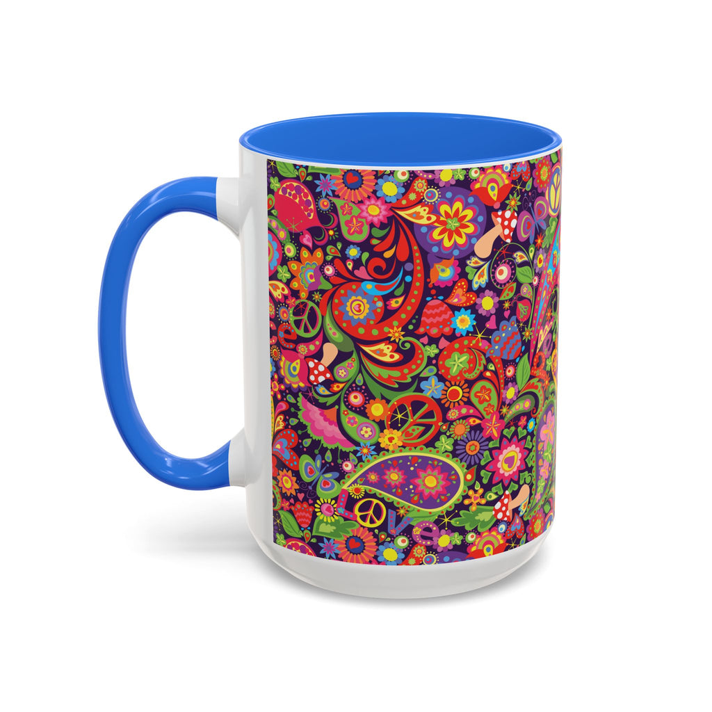Psychedelic Paisley Peace Mug | Colorful 11oz or 15oz Ceramic