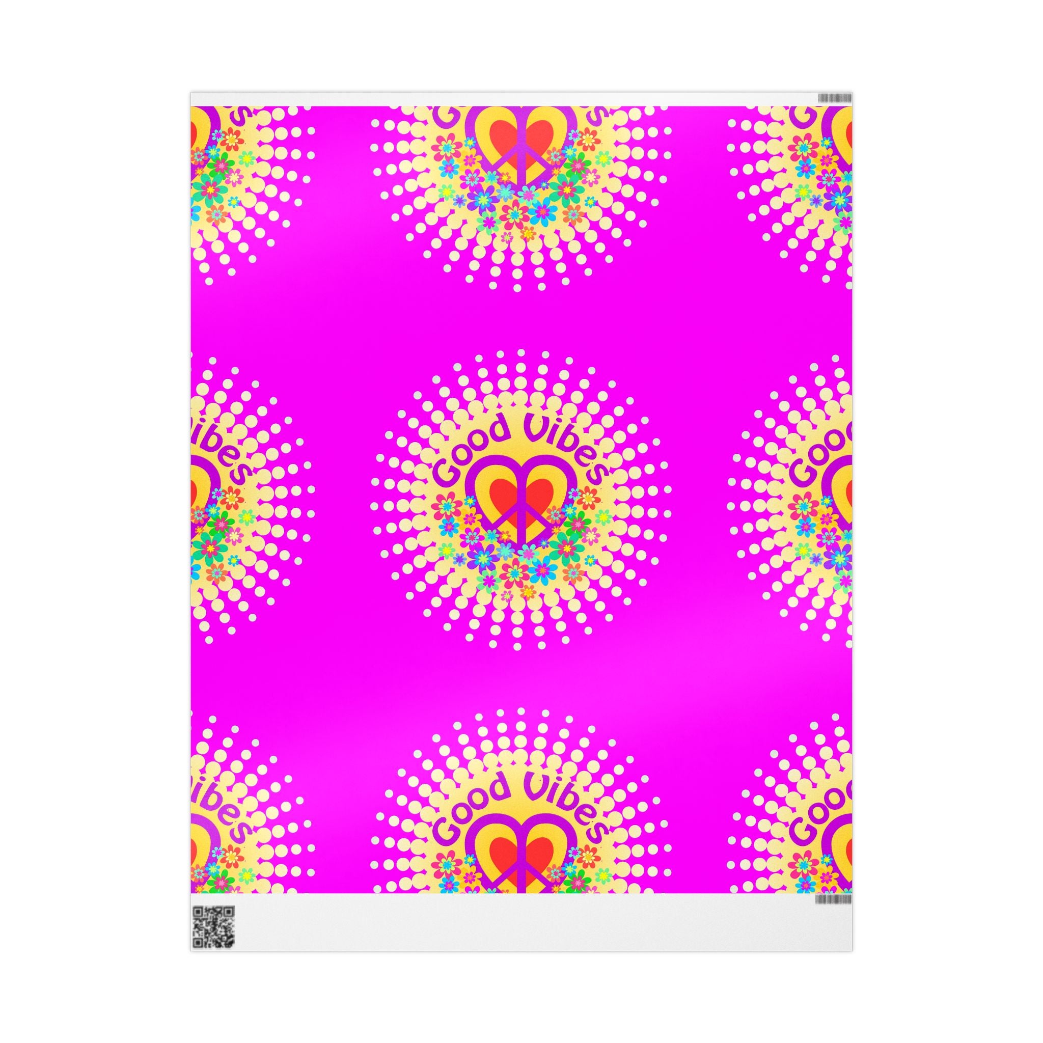Bright Pink Floral Wrapping Paper Roll — Retro Daisy Gift Wrap