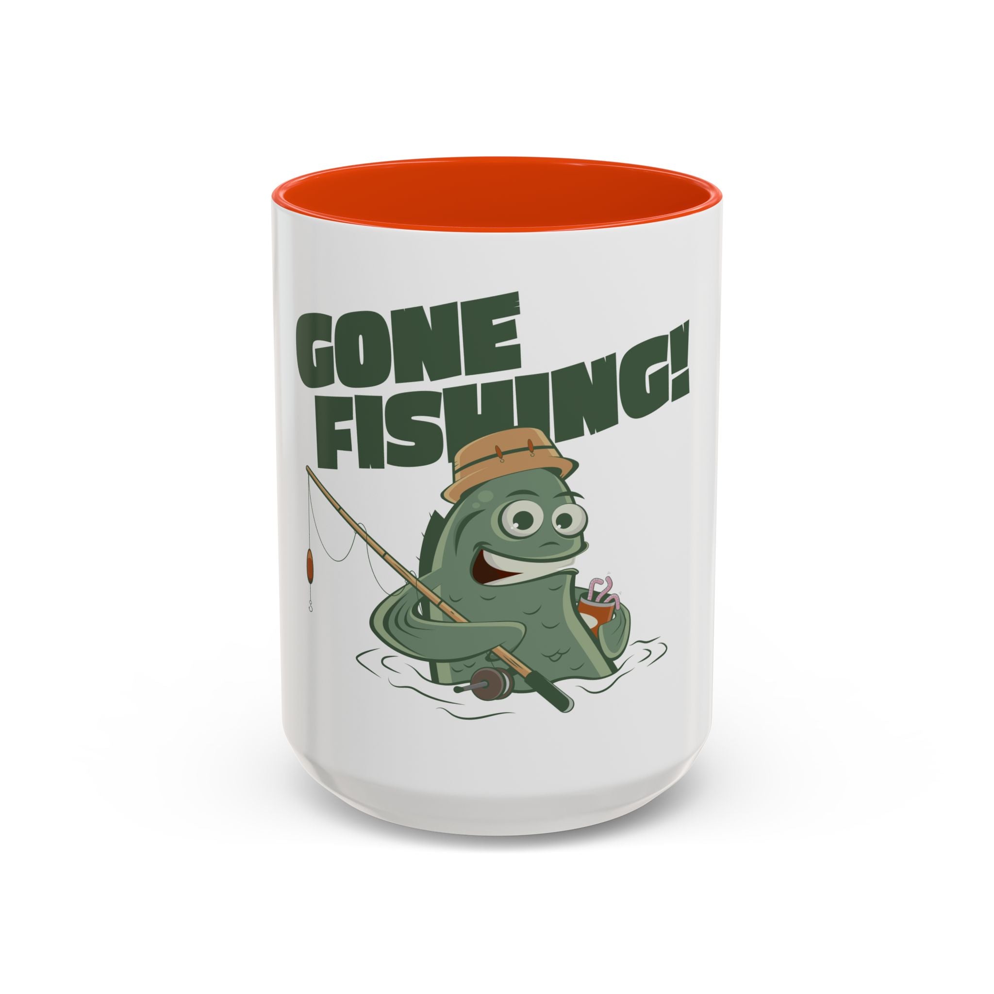 Gone Fishing fish character Mug | 11oz 15oz colorful ceramic
