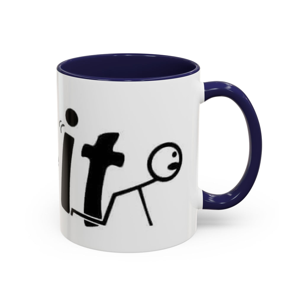 Sit Before It Mug | Funny Stick Figure Coffee Cup, Morning Routine Accent Mug