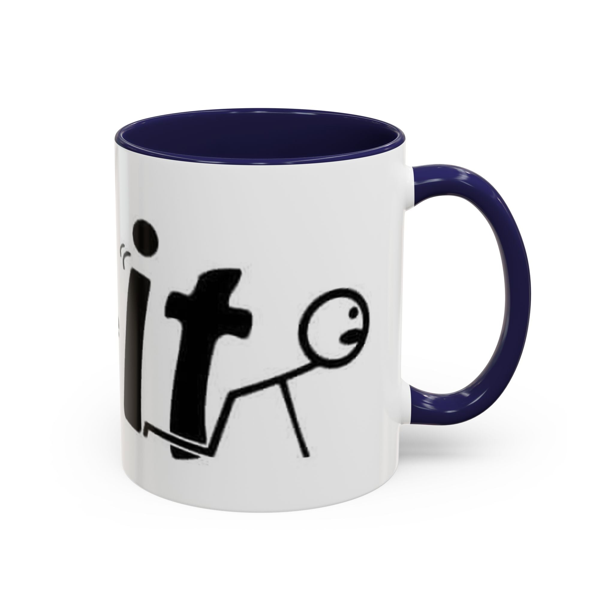 Sit Before It Mug | Funny Stick Figure Coffee Cup, Morning Routine Accent Mug