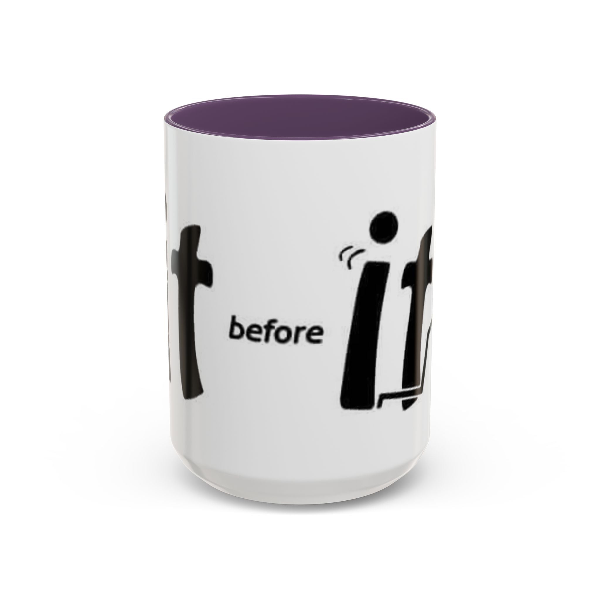 Sit Before It Mug | Funny Stick Figure Coffee Cup, Morning Routine Accent Mug