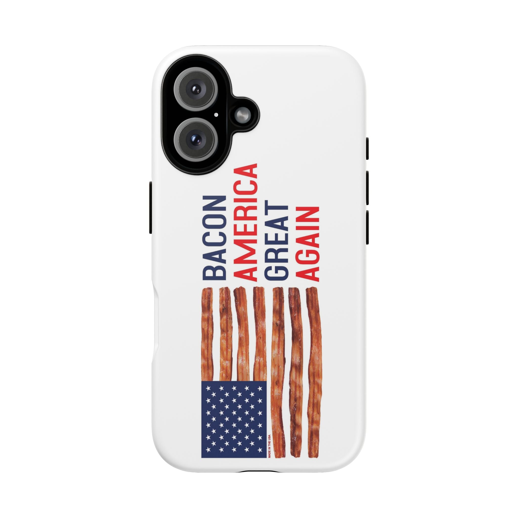 Bacon American Great Again phone case | patriotic bacon flag iPhone case