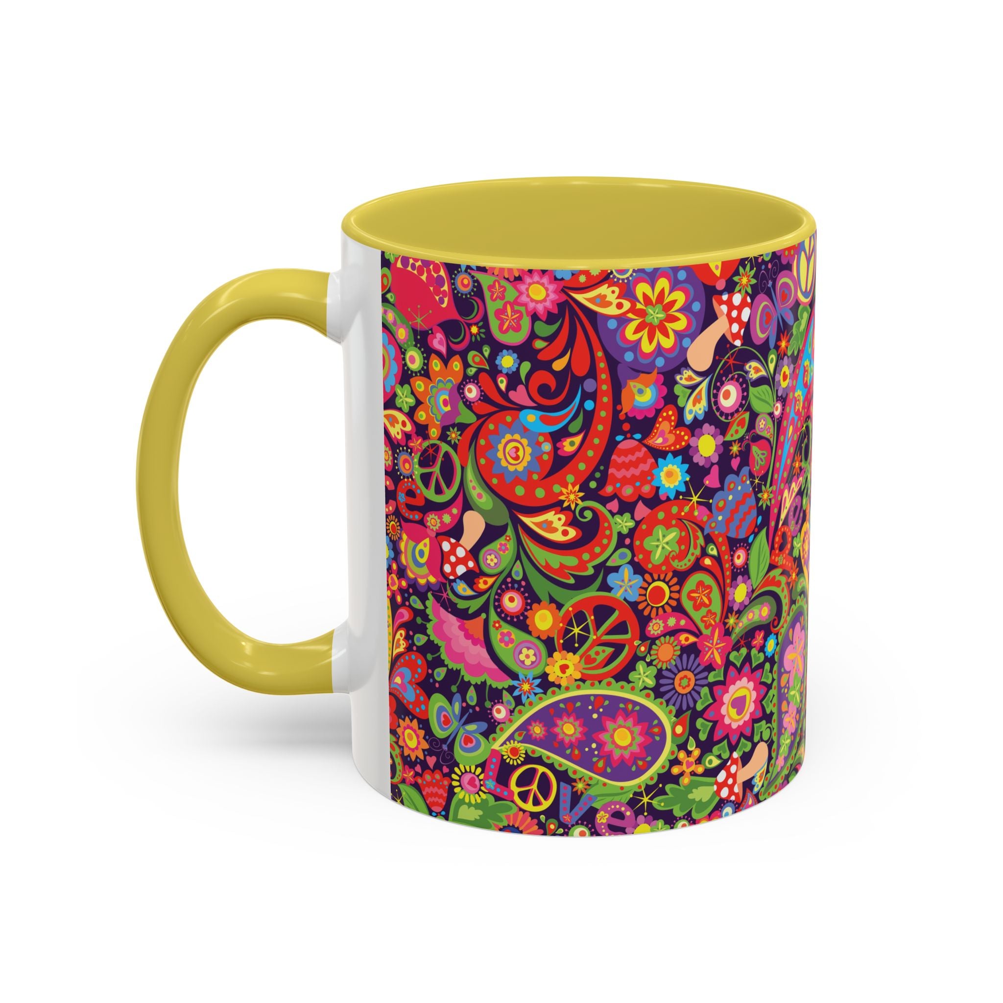 Psychedelic Paisley Peace Mug | Colorful 11oz or 15oz Ceramic