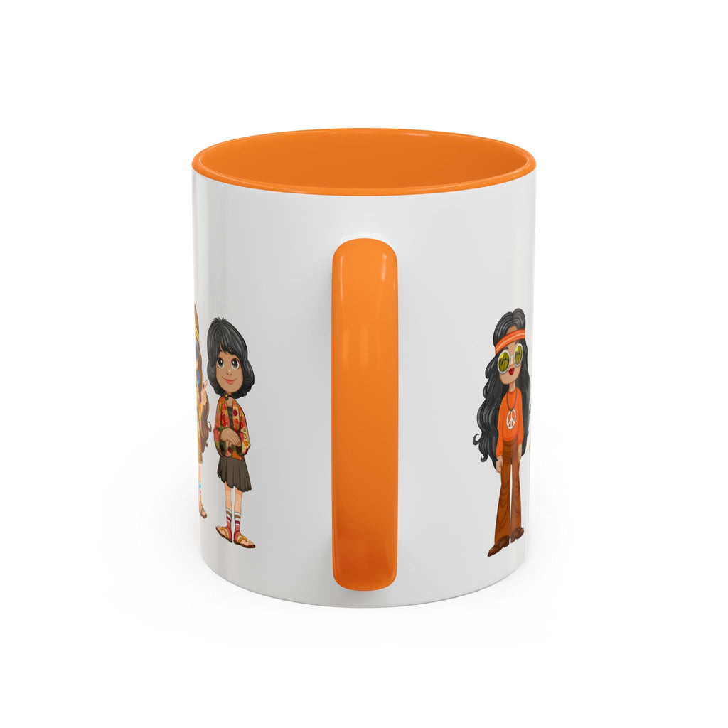 Retro Hippie Characters Mug | 11oz or 15oz Color Accent Ceramic
