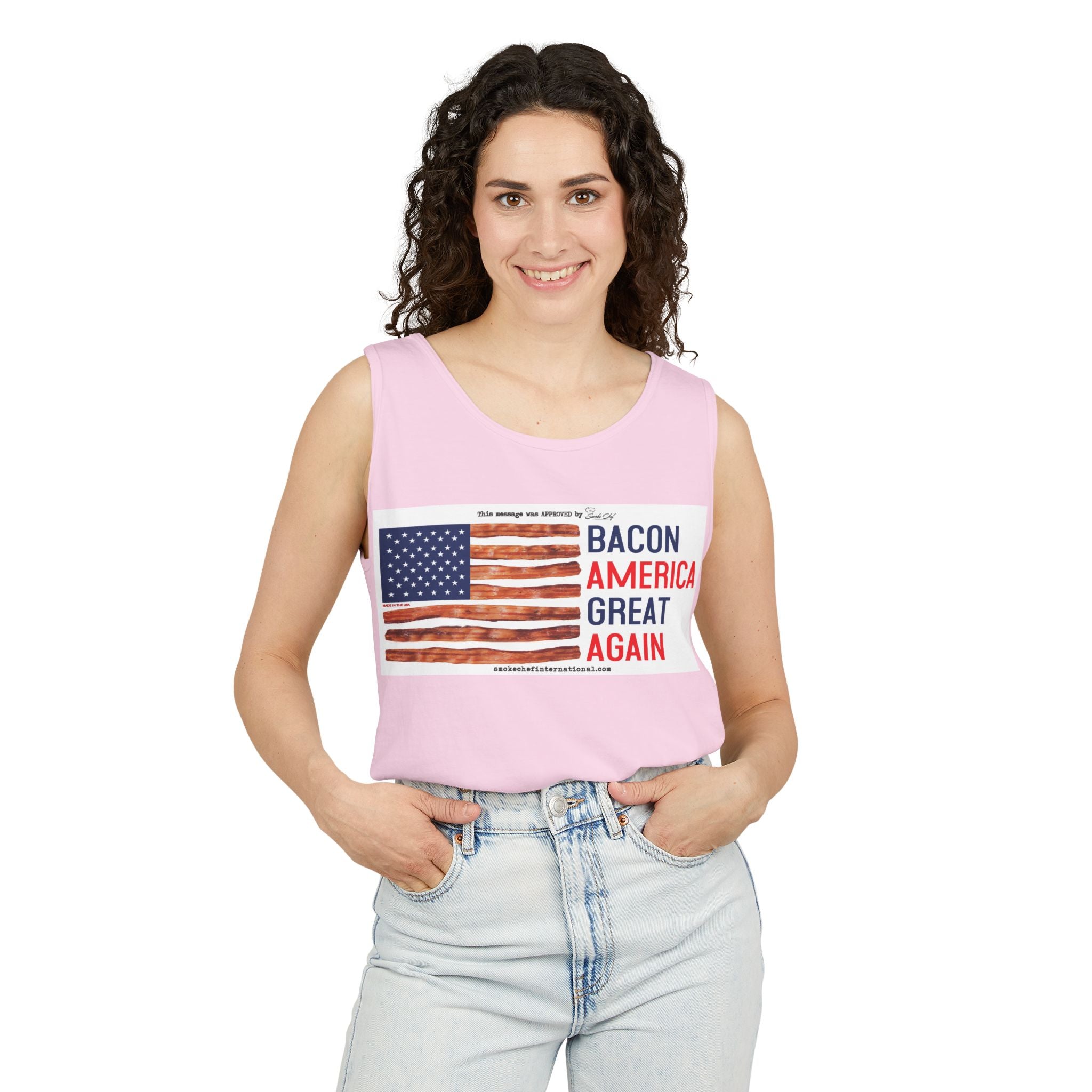 Bacon America Great Again Tank Top | American Flag Bacon Graphic