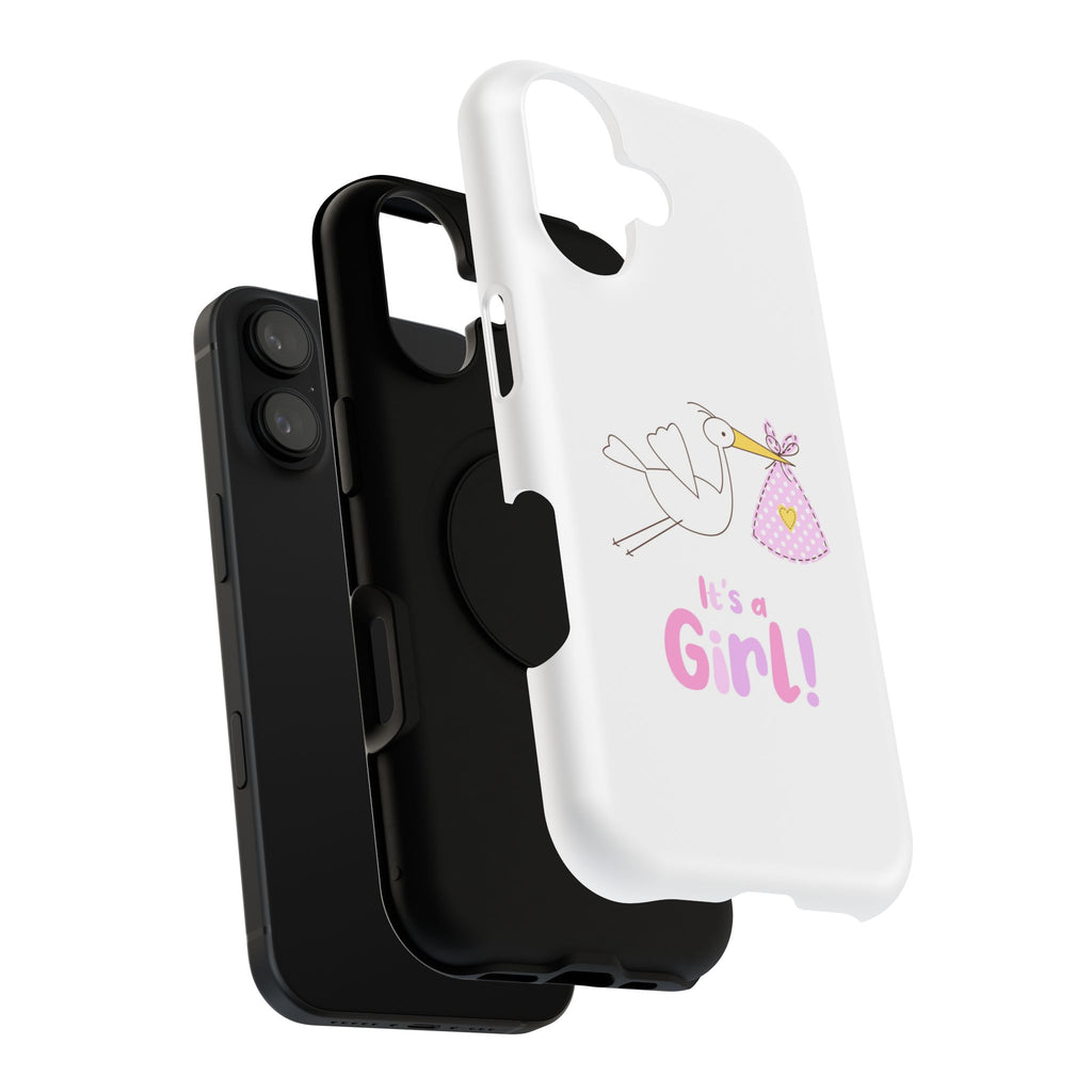 Phone Case - "It's a Girl!" Stork Baby Announcement Impact-Resistant Case