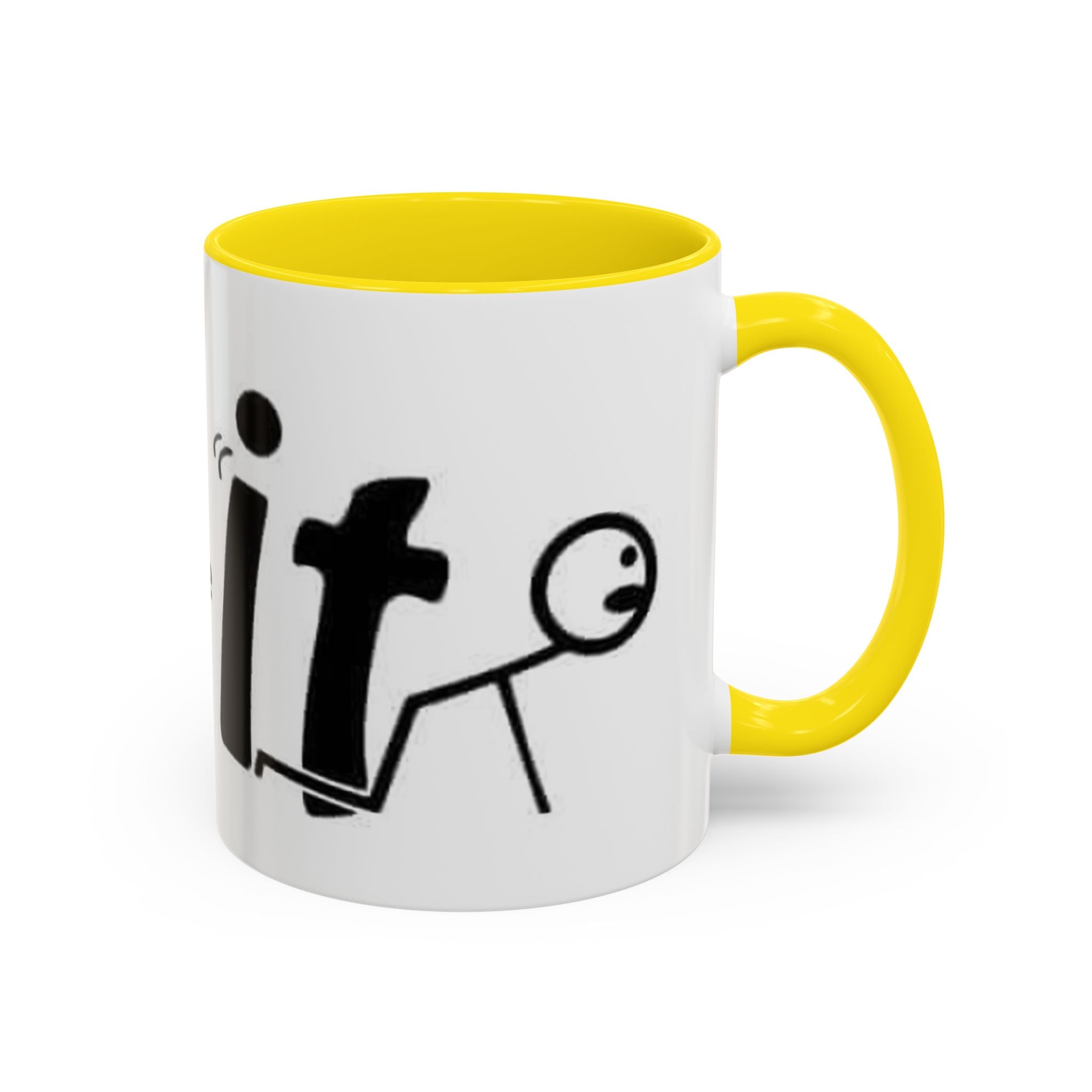 Sit Before It Mug | Funny Stick Figure Coffee Cup, Morning Routine Accent Mug