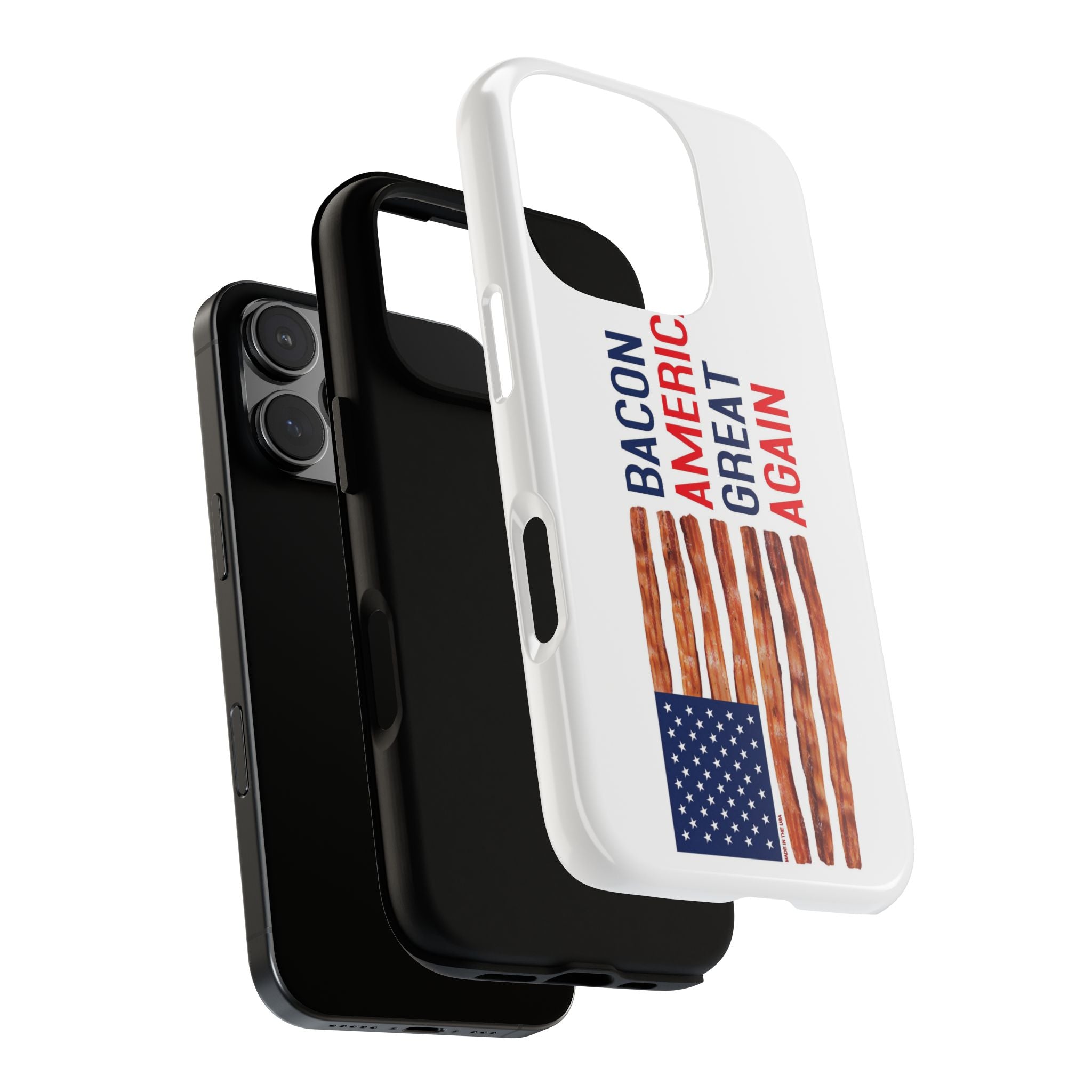 Bacon American Great Again phone case | patriotic bacon flag iPhone case