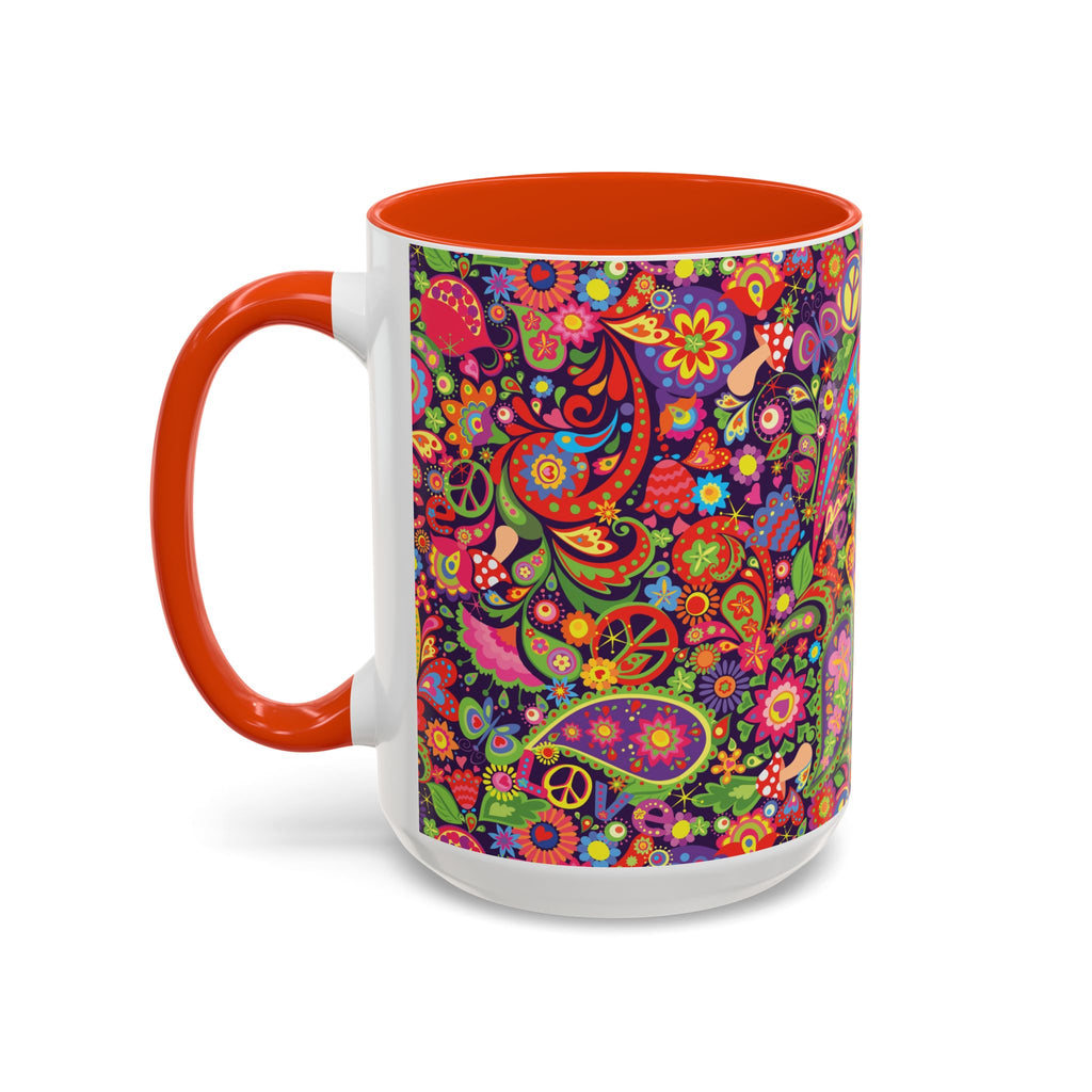 Psychedelic Paisley Peace Mug | Colorful 11oz or 15oz Ceramic