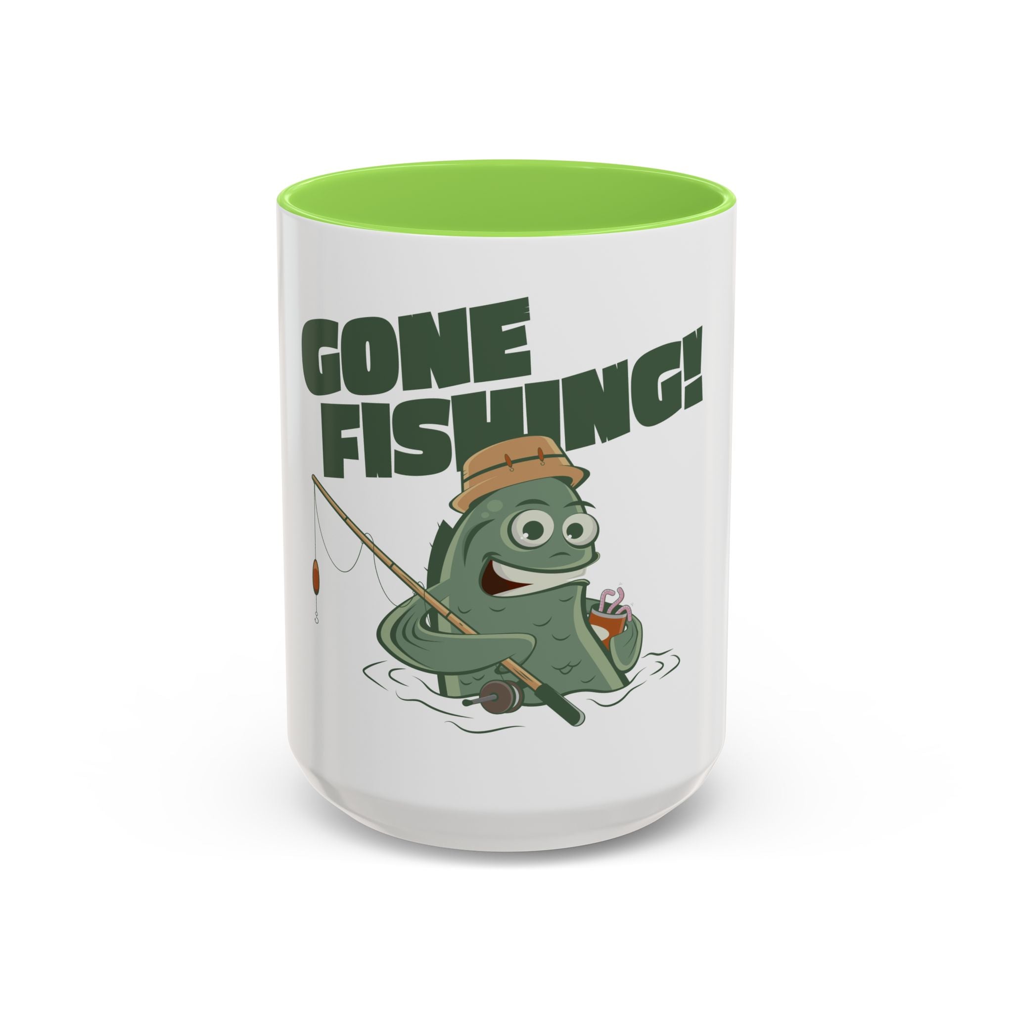 Gone Fishing fish character Mug | 11oz 15oz colorful ceramic