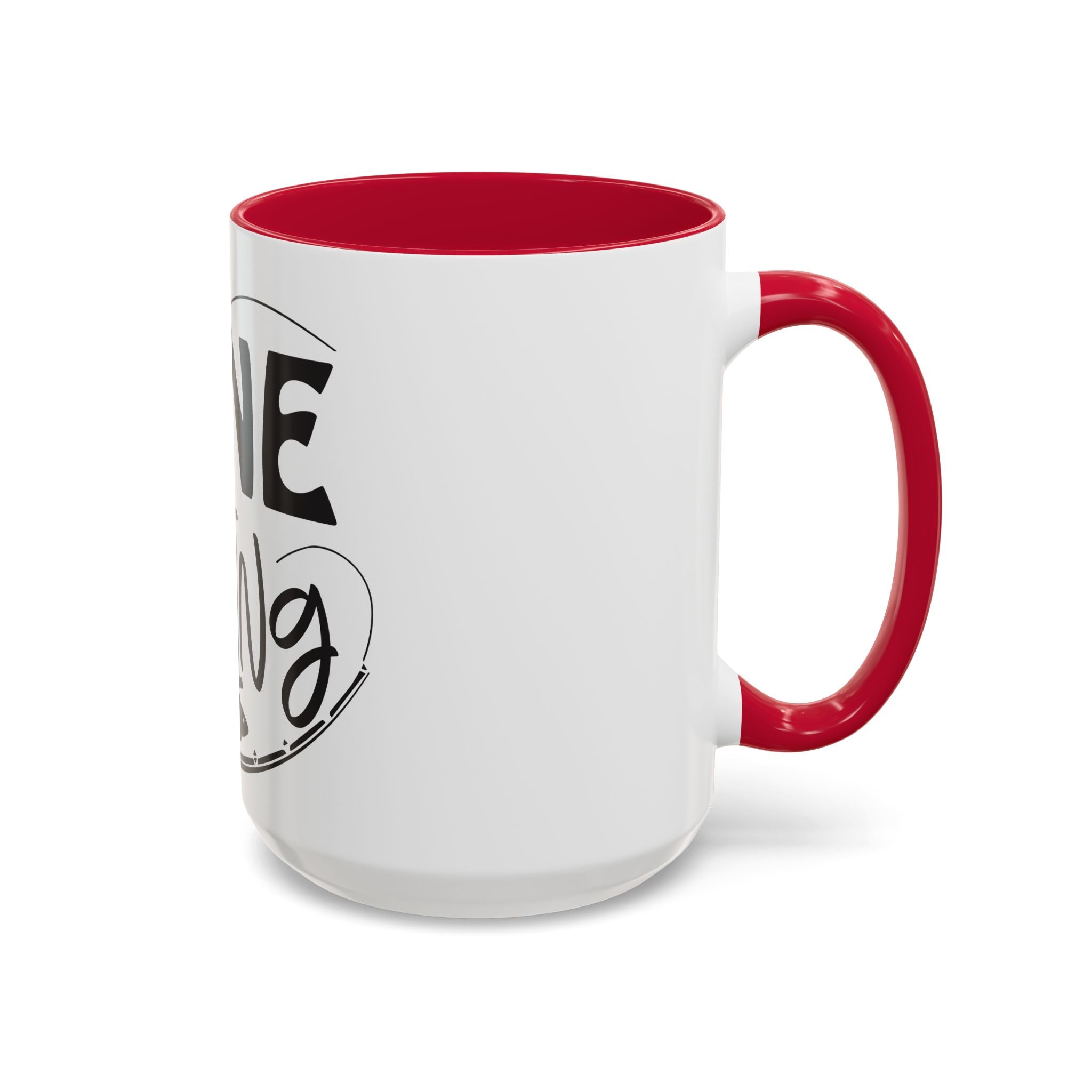 Gone Fishing mug | Fishing typography coffee mug, black handle and rim
