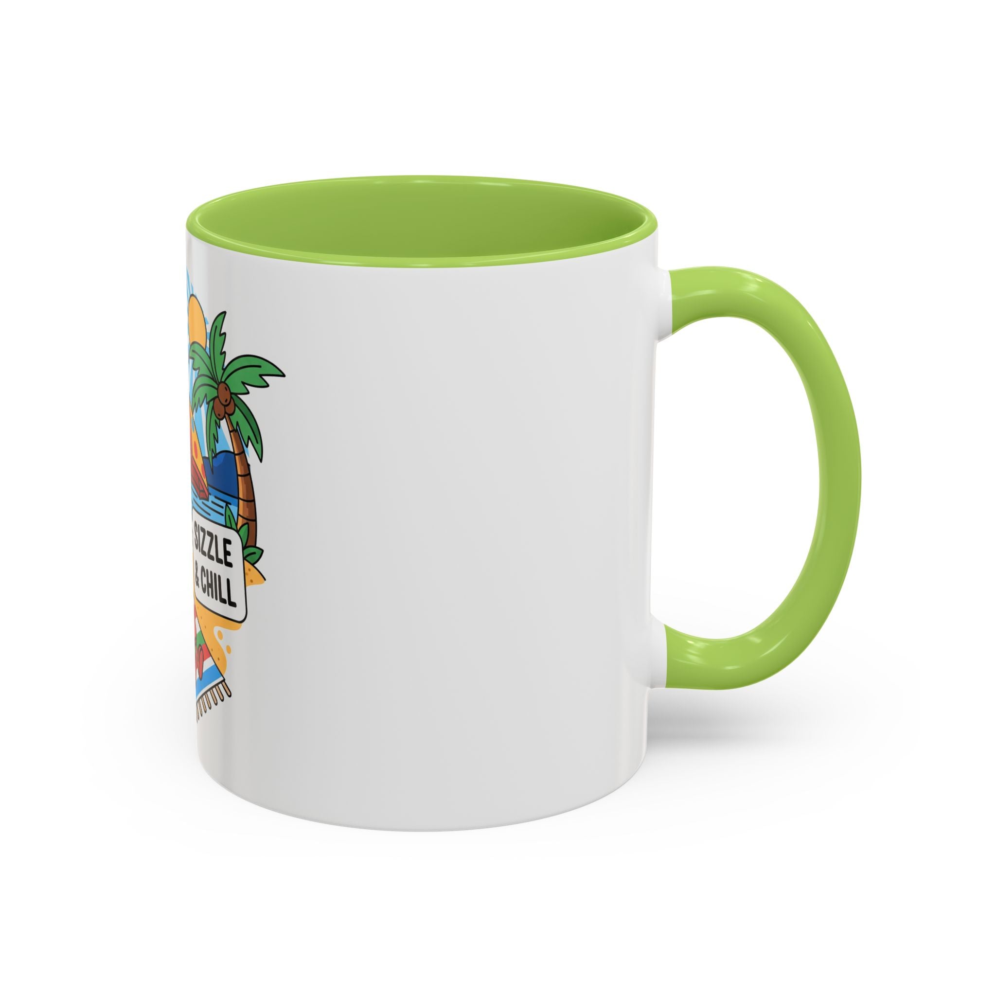 Sizzle & Chill Bacon Sunbathing Cartoon Accent Coffee Mug | 11oz or 15oz