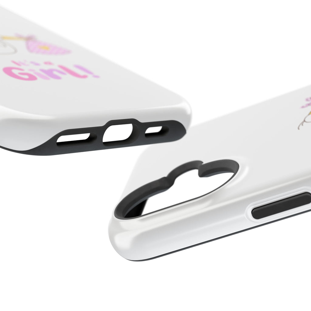 Stork carrying bundle "It's a Girl!" Phone Case | Impact-Resistant Case
