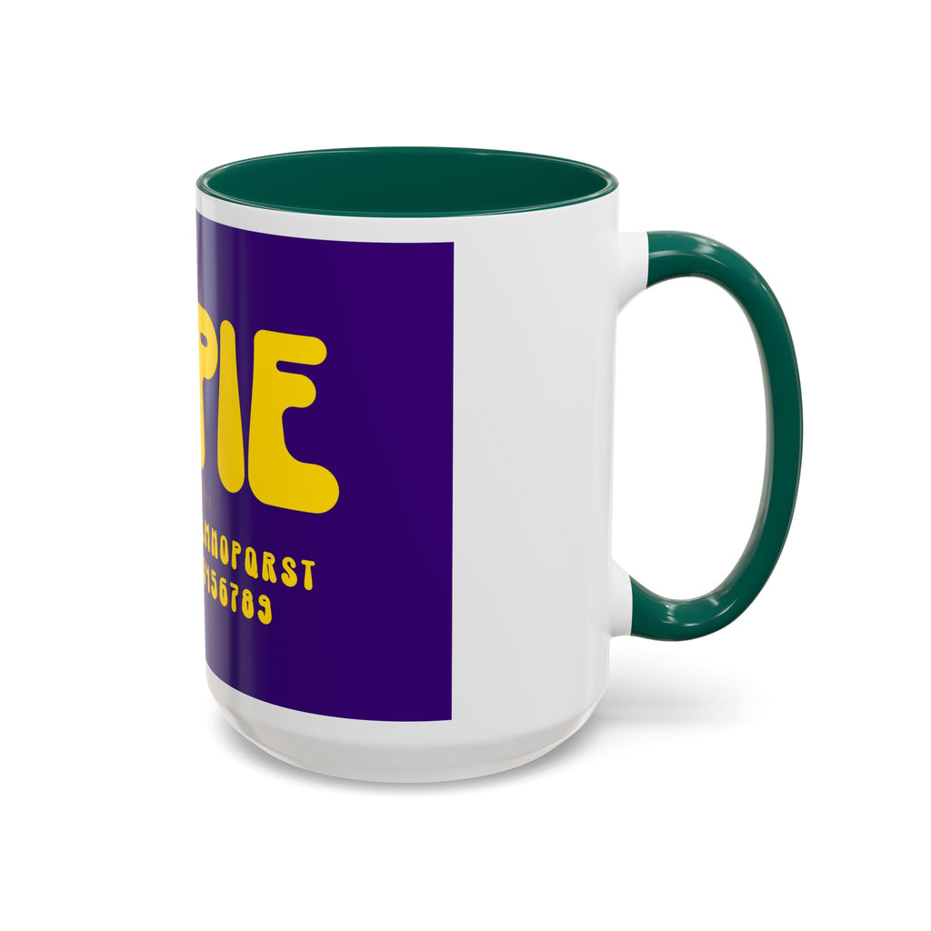 Hippie Typography Mug | Retro 70s Bubble Letters, Purple Yellow 11oz 15oz