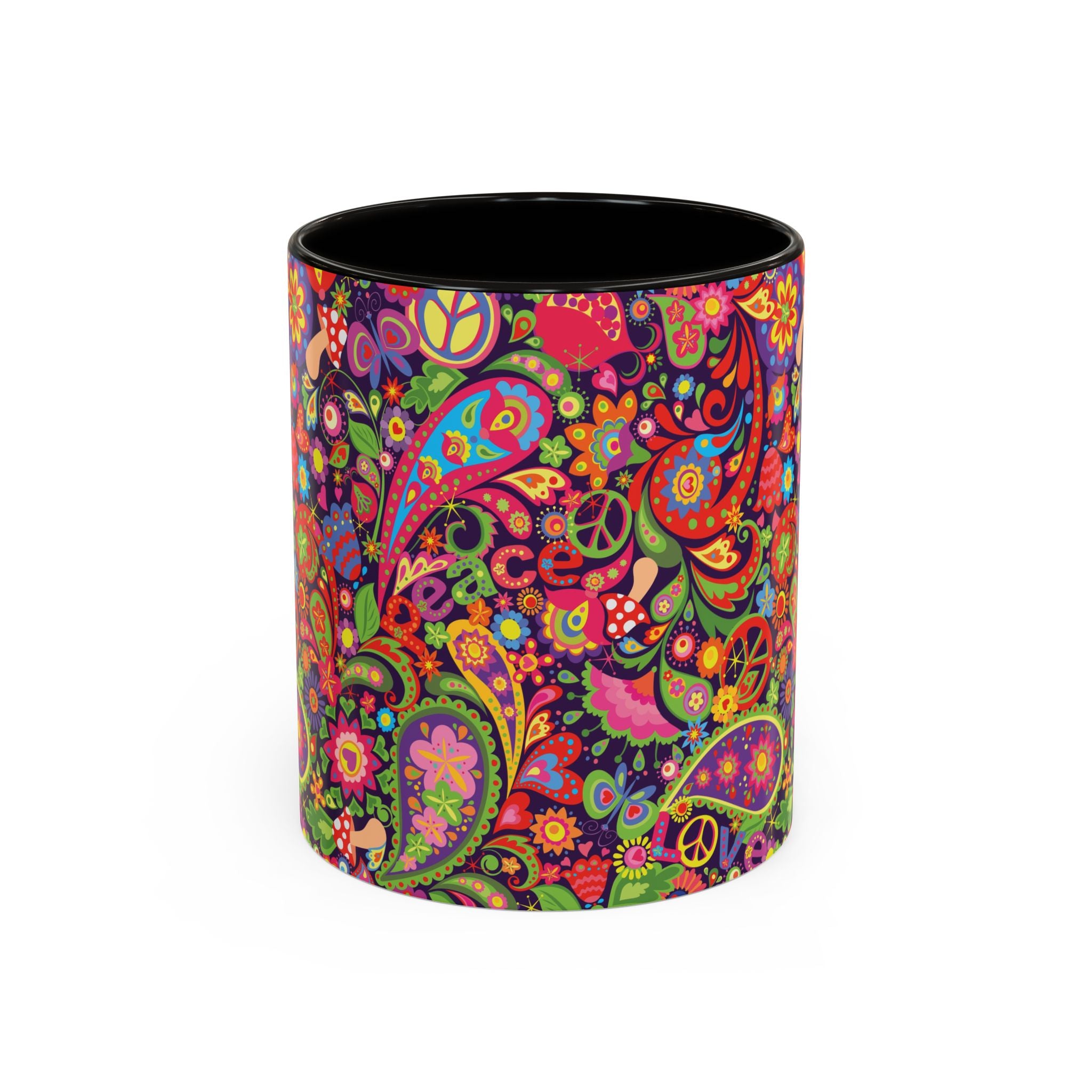 Psychedelic Paisley Peace Mug | Colorful 11oz or 15oz Ceramic