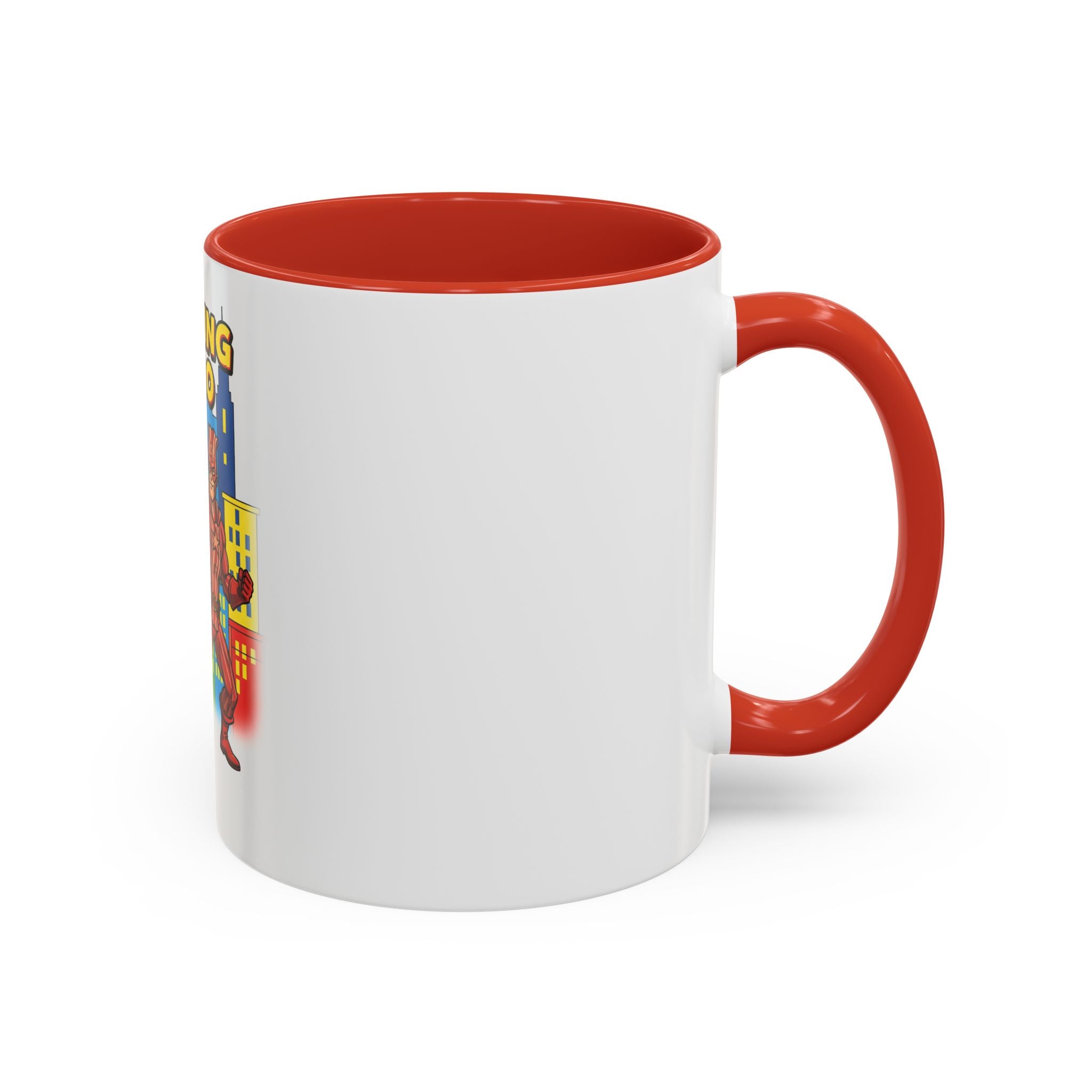 Sizzling Hero Mug | Accent Coffee Mug 11oz 15oz, Superhero City Design