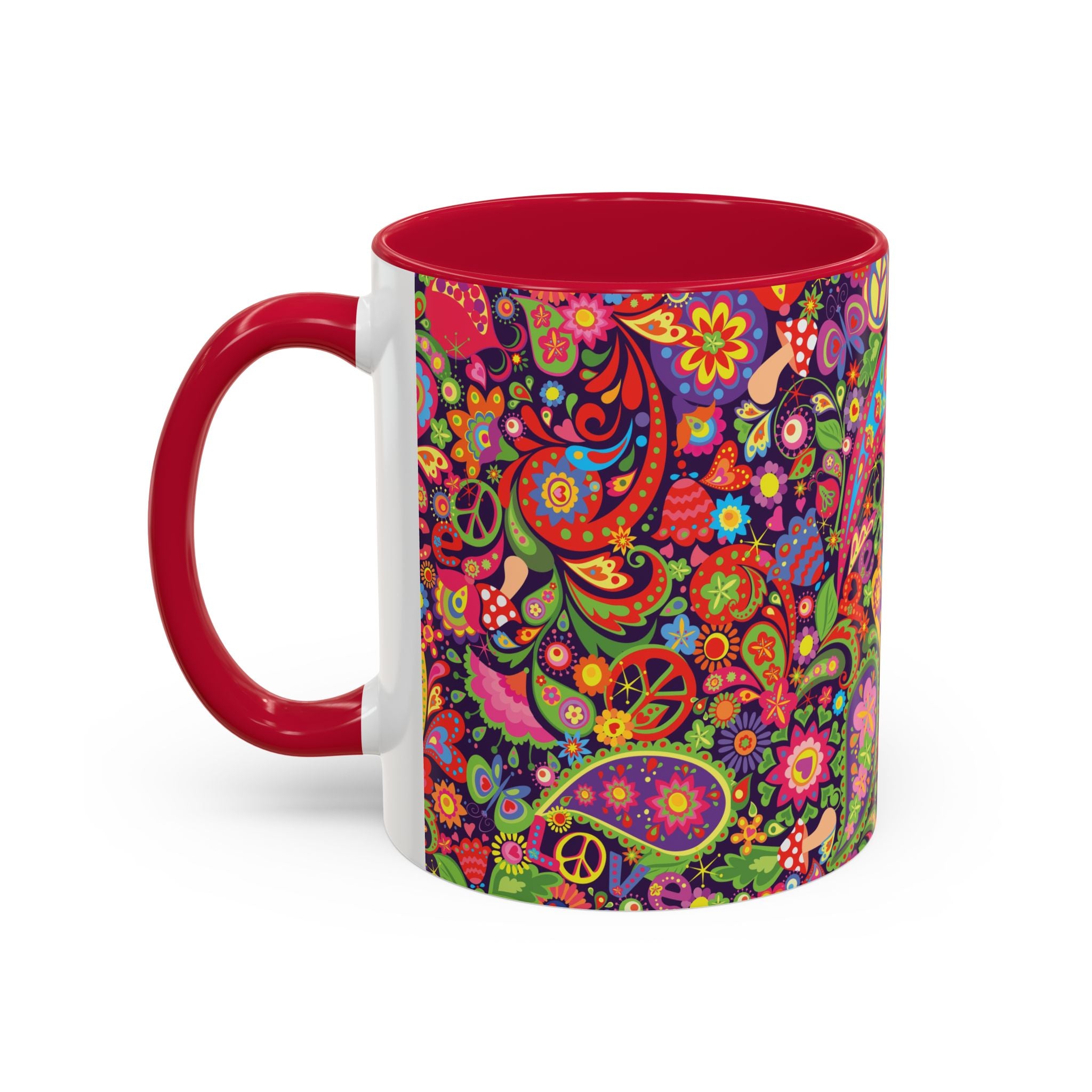 Psychedelic Paisley Peace Mug | Colorful 11oz or 15oz Ceramic