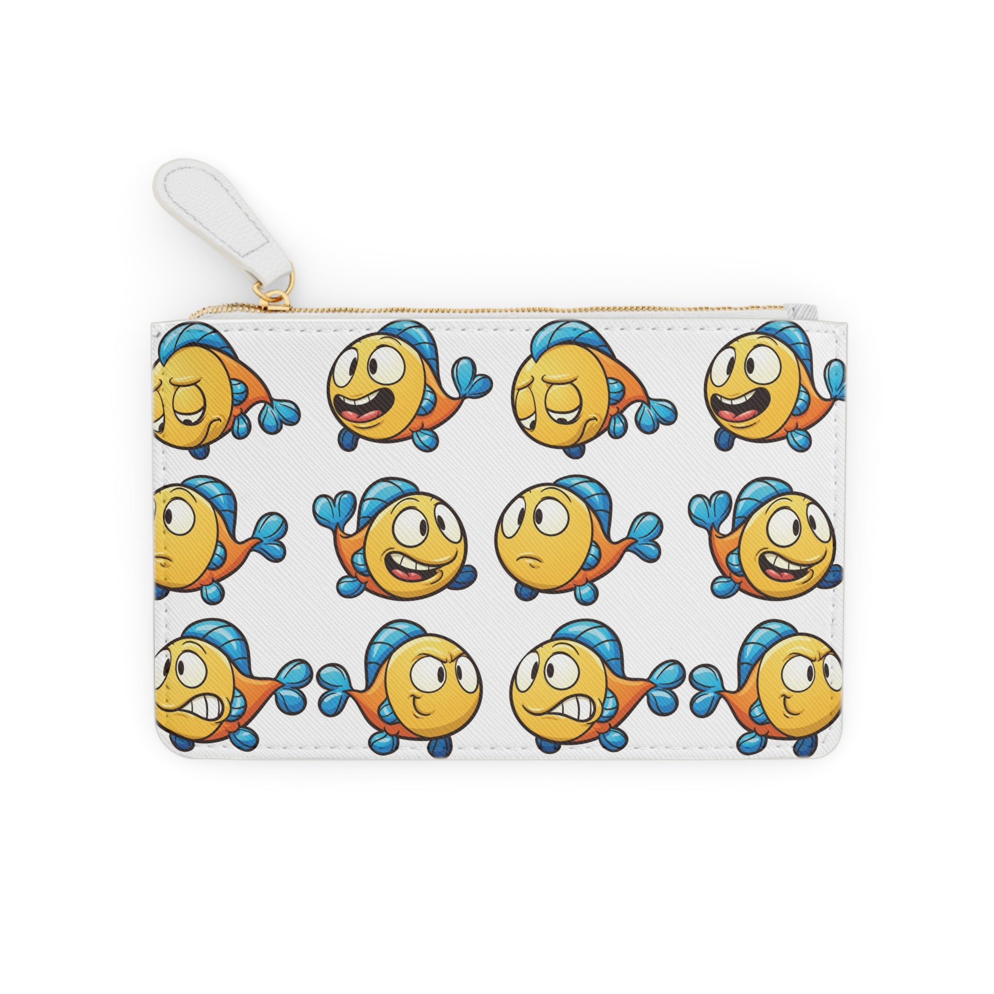 Cartoon Fish Pattern Mini Clutch Bag | Cute Yellow Blue Fish Wallet