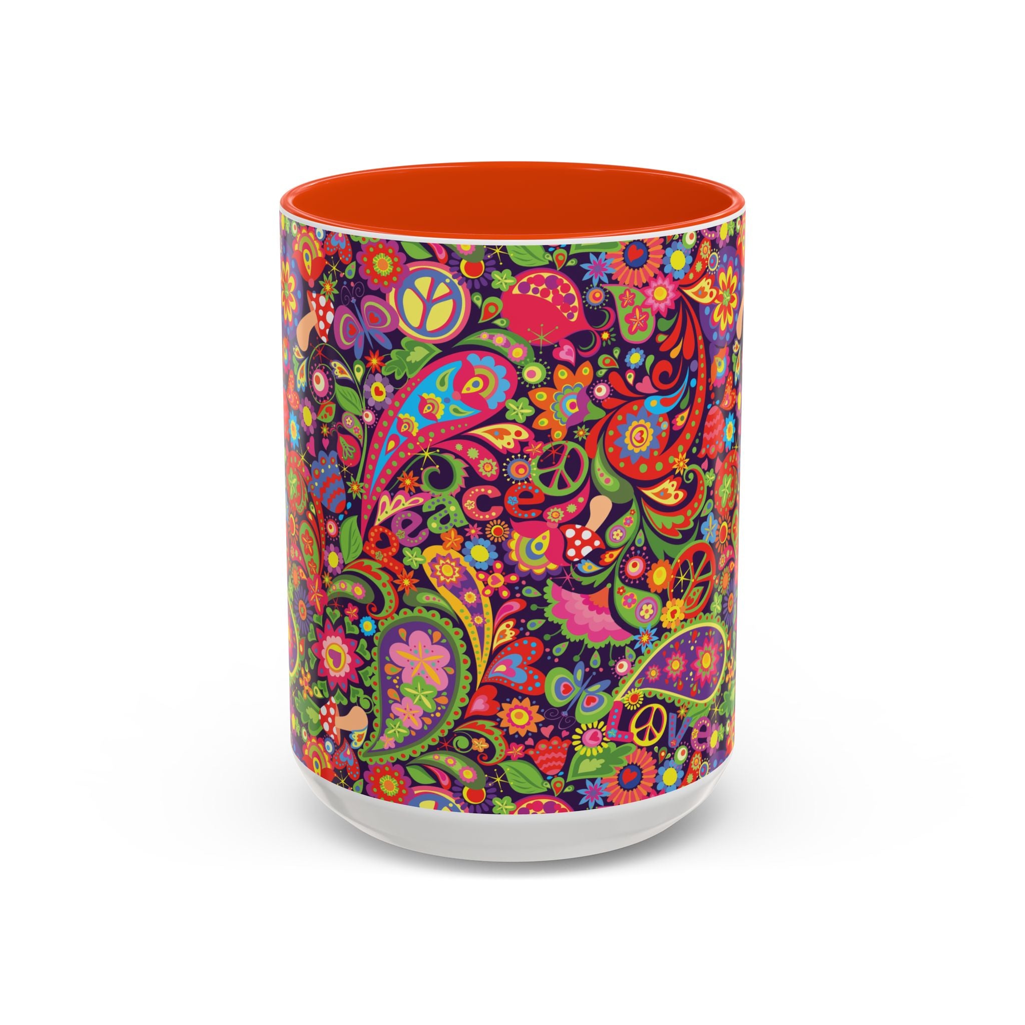 Psychedelic Paisley Peace Mug | Colorful 11oz or 15oz Ceramic