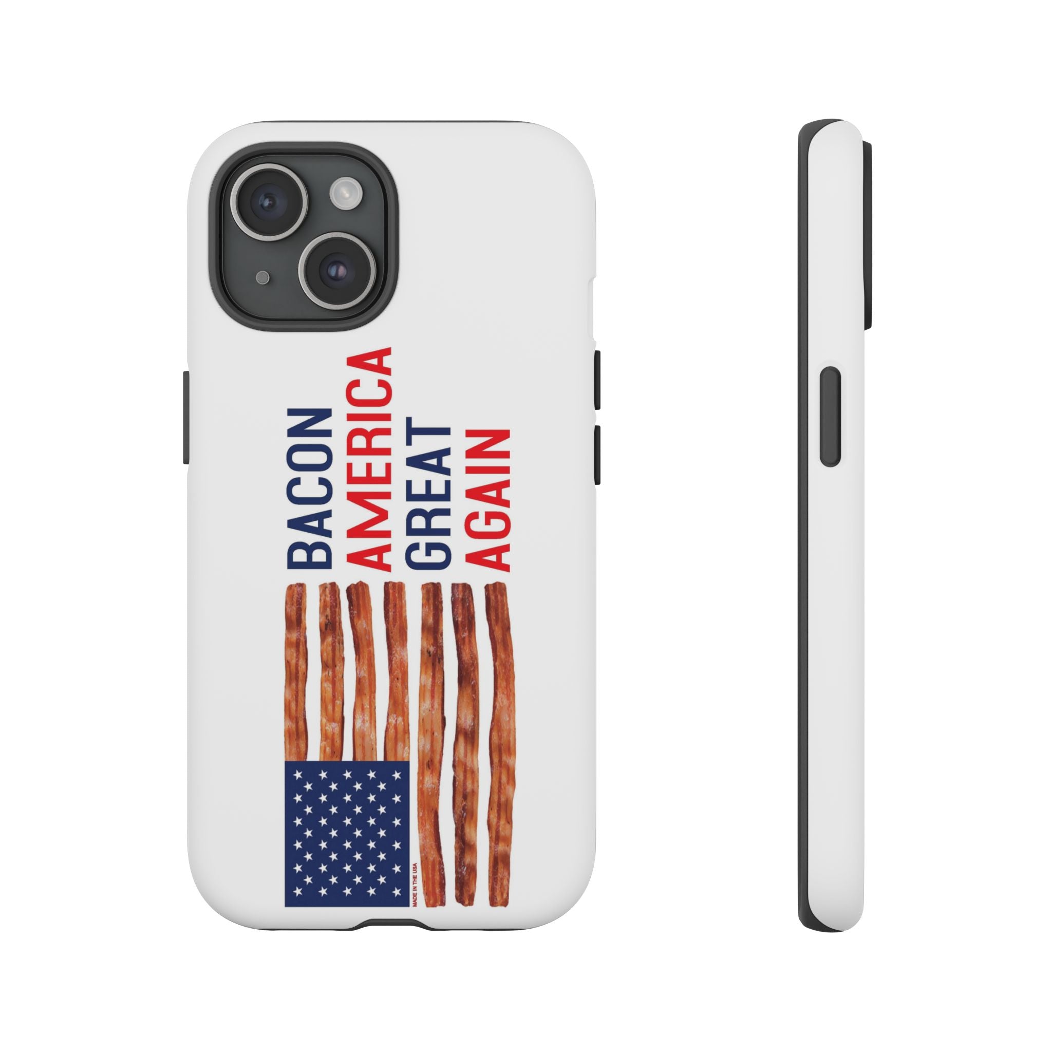Bacon American Great Again phone case | patriotic bacon flag iPhone case