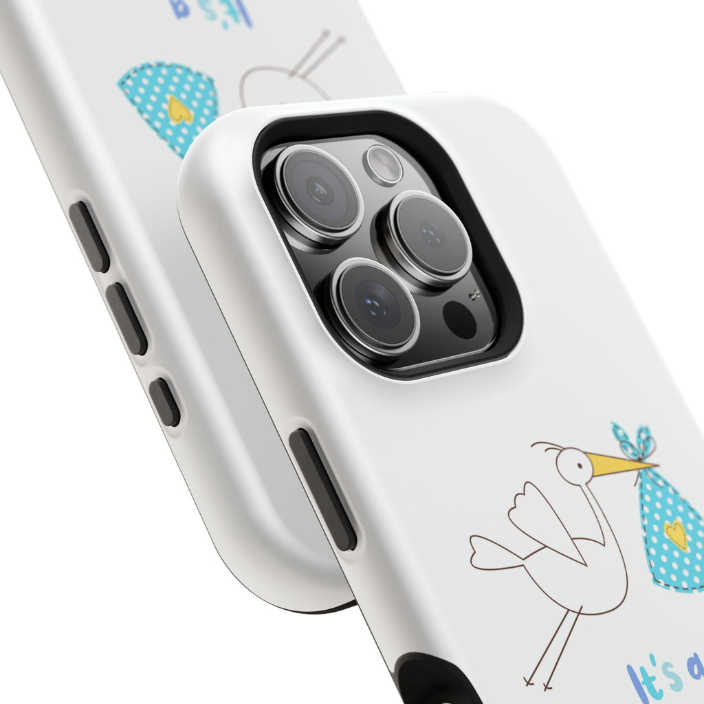 Stork 'It's a Boy' Phone Case | Impact-Resistant Case