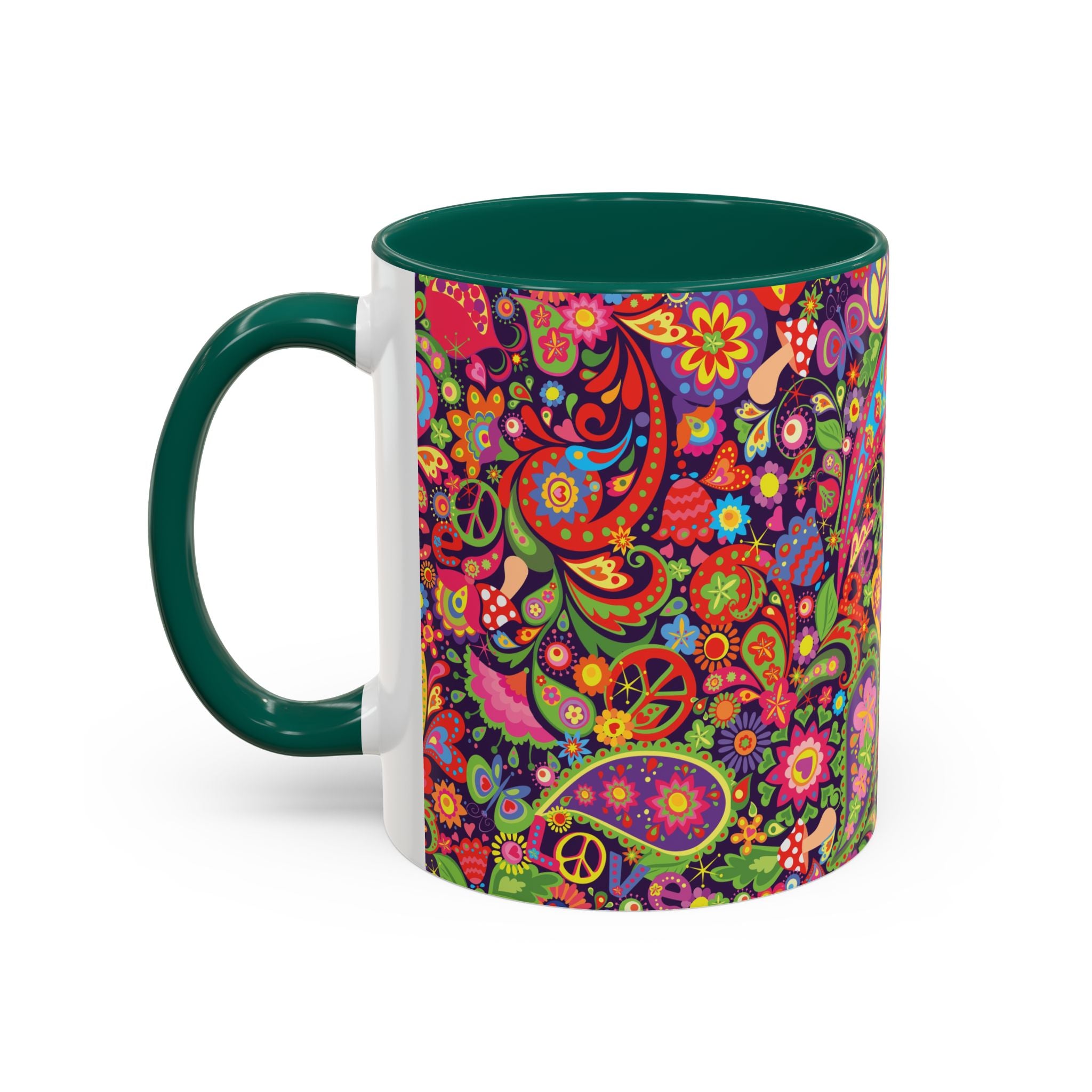 Psychedelic Paisley Peace Mug | Colorful 11oz or 15oz Ceramic