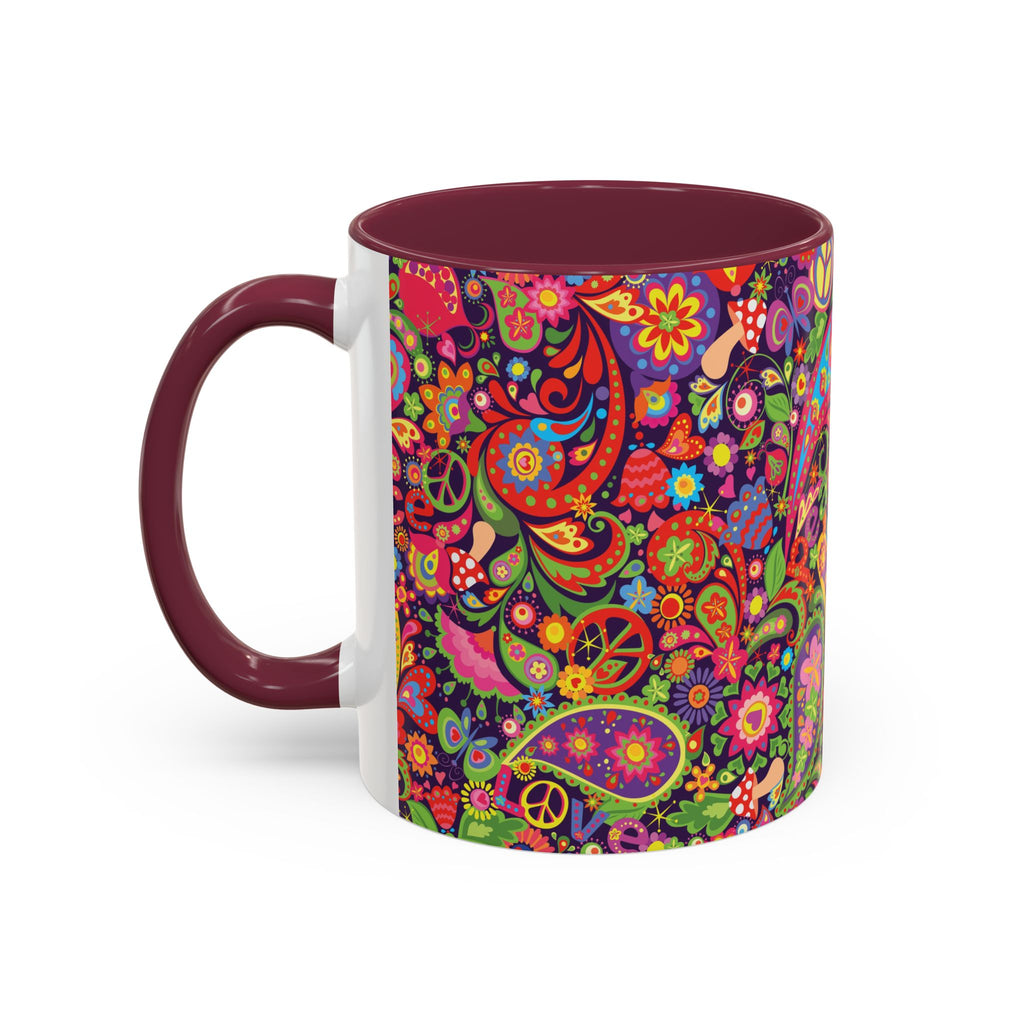 Psychedelic Paisley Peace Mug | Colorful 11oz or 15oz Ceramic