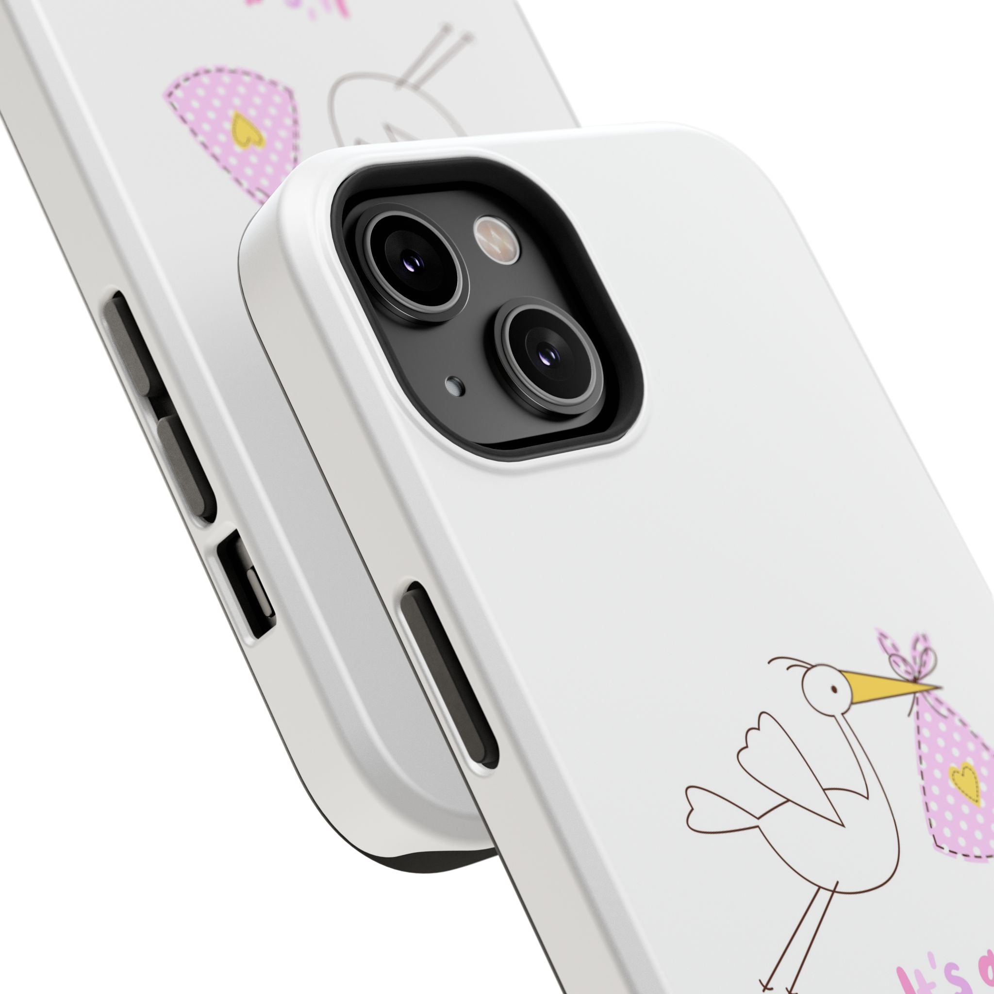 Phone Case - "It's a Girl!" Stork Baby Announcement Impact-Resistant Case