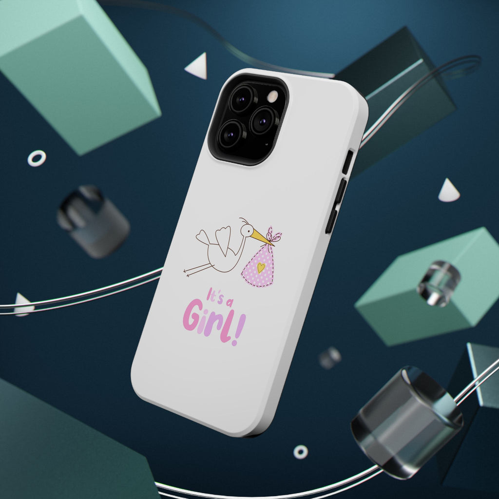 Phone Case - "It's a Girl!" Stork Baby Announcement Impact-Resistant Case