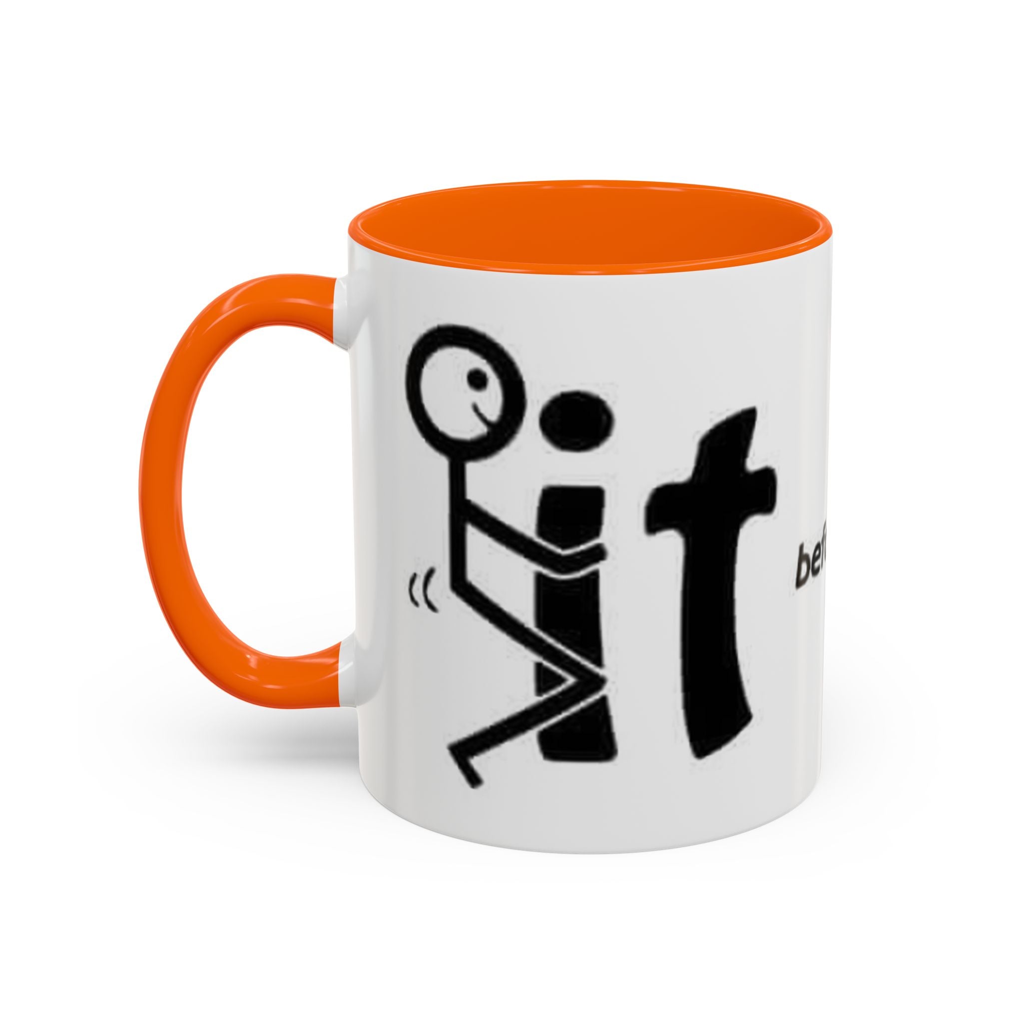 Sit Before It Mug | Funny Stick Figure Coffee Cup, Morning Routine Accent Mug