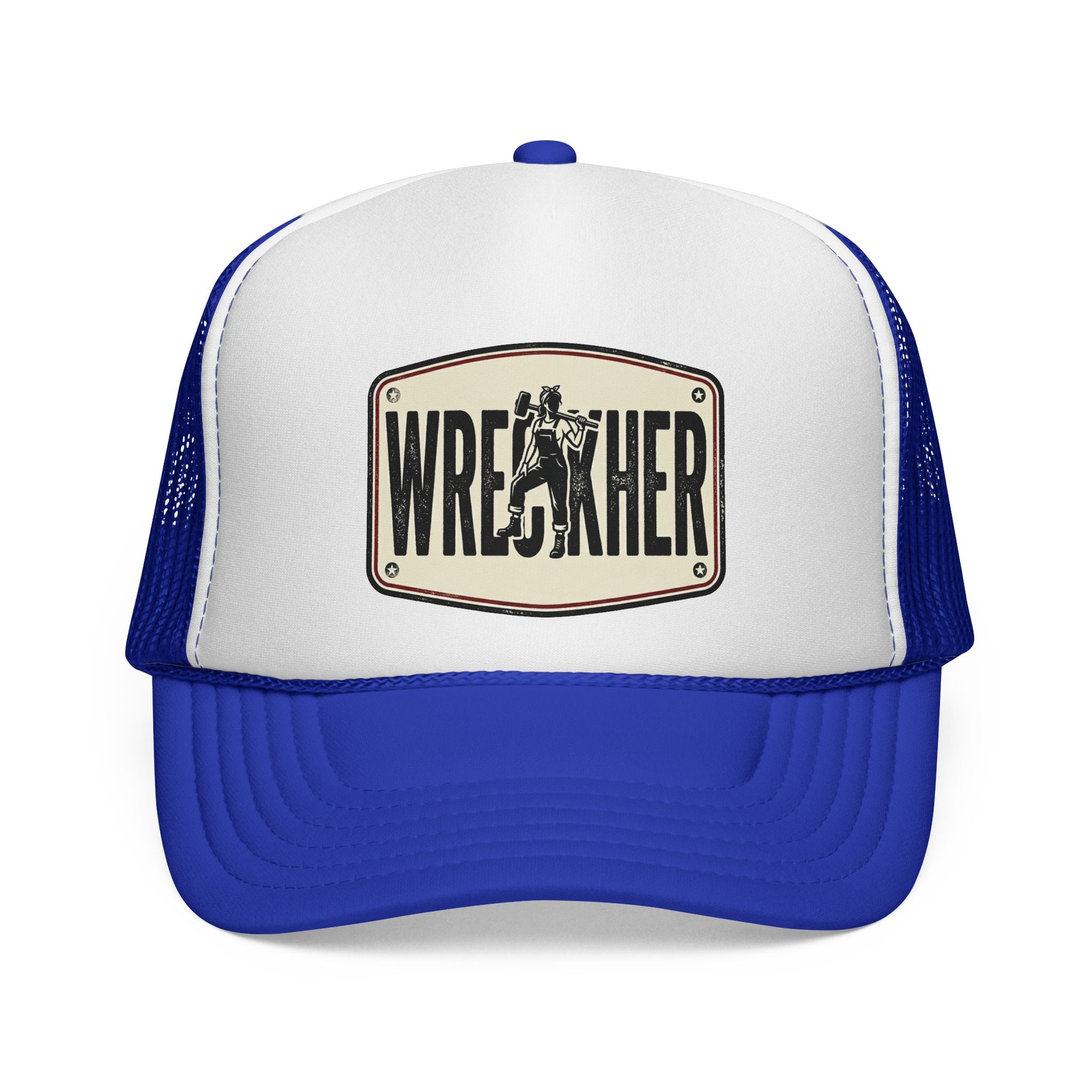 Wreather Vintage Wrestling Patch Trucker Cap | Mesh Back Snapback Hat