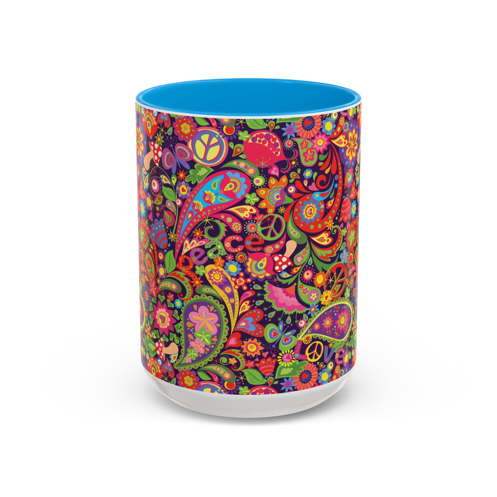 Psychedelic Paisley Peace Mug | Colorful 11oz or 15oz Ceramic