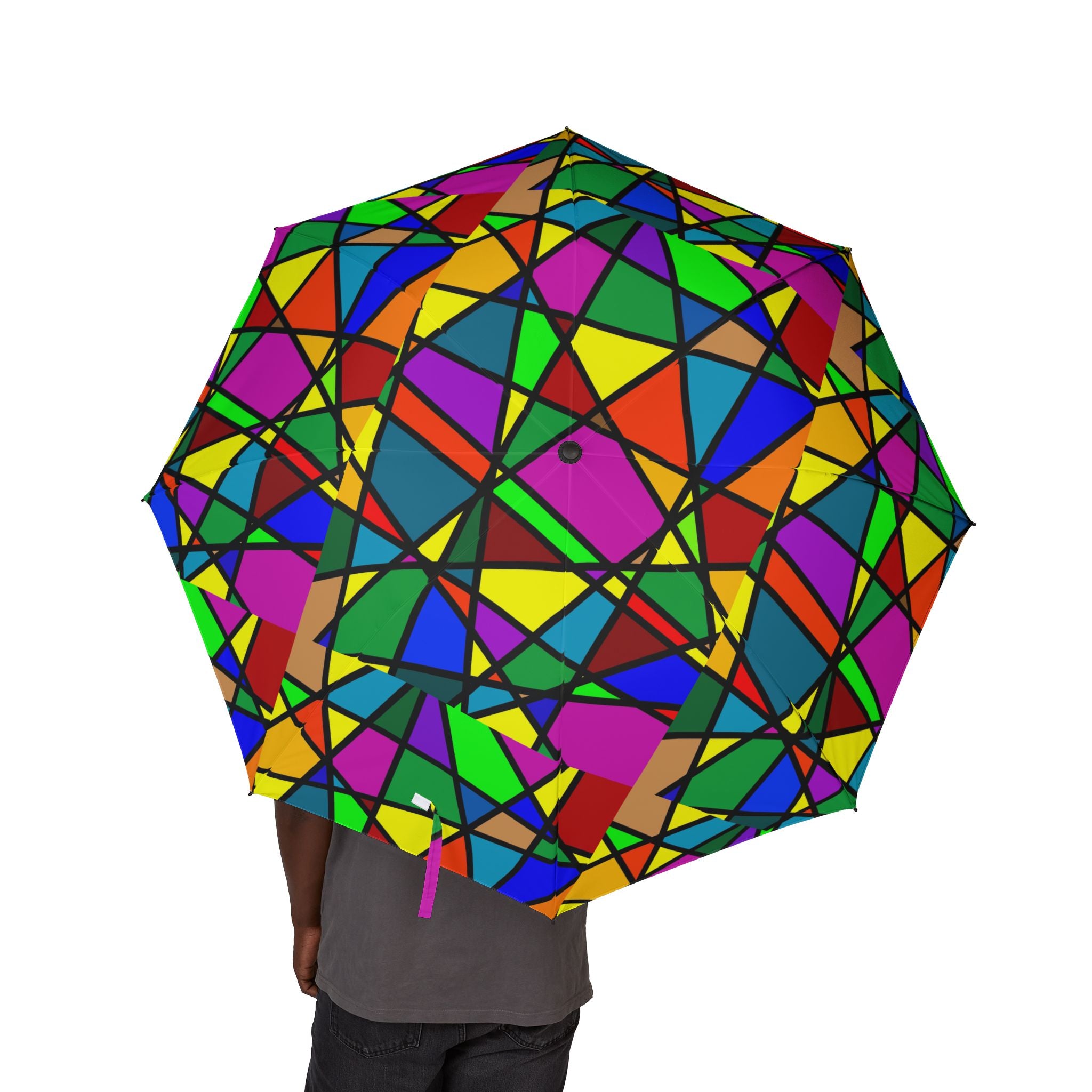 Colorful Stained Glass Abstract Umbrella | Foldable Rain Parasol