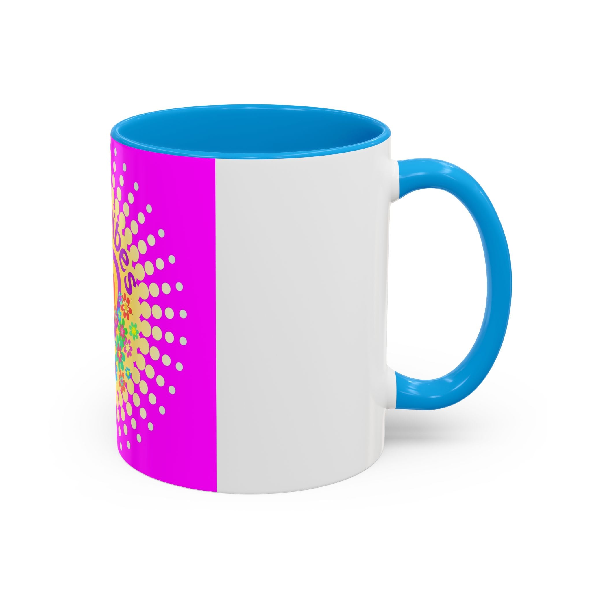 Good Vibes Peace Heart Floral Mug | Colorful 11oz 15oz Ceramic