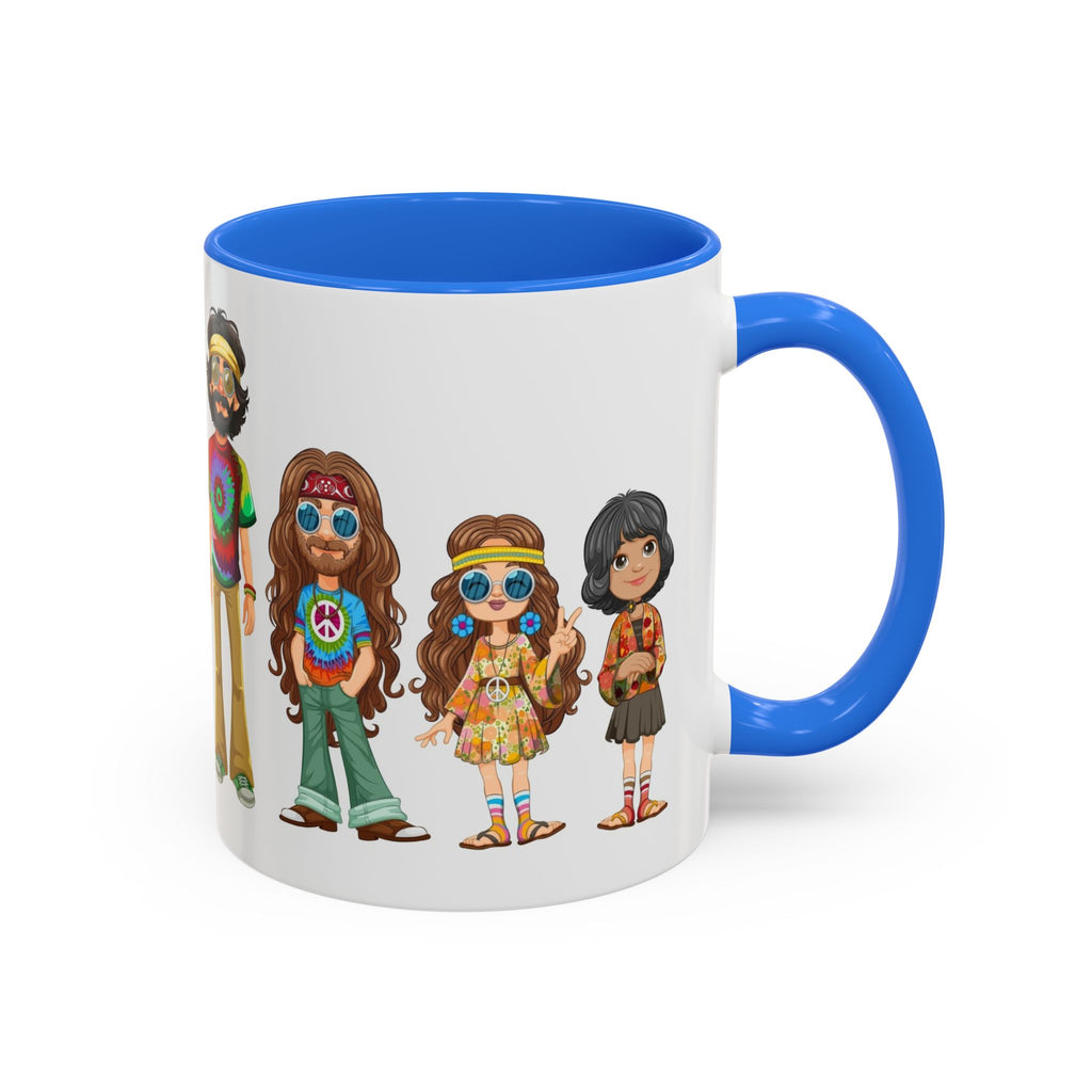 Retro Hippie Characters Mug | 11oz or 15oz Color Accent Ceramic