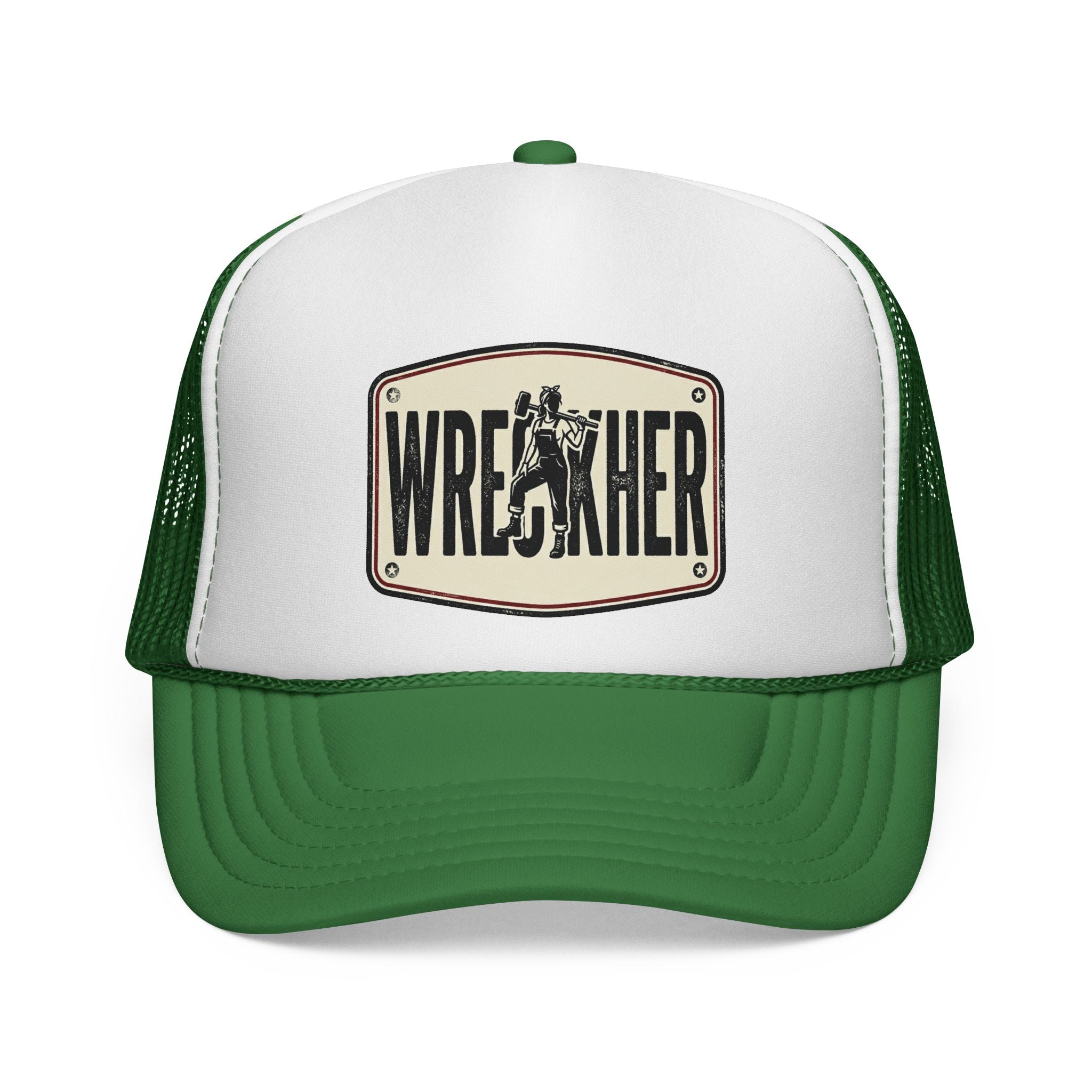 Wreather Vintage Wrestling Patch Trucker Cap | Mesh Back Snapback Hat